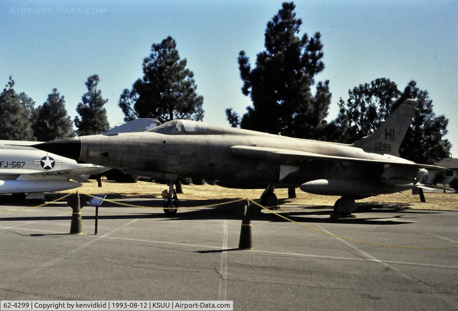 62-4299, 1962 Republic F-105D Thunderchief C/N D498, At the Travis air base museum.