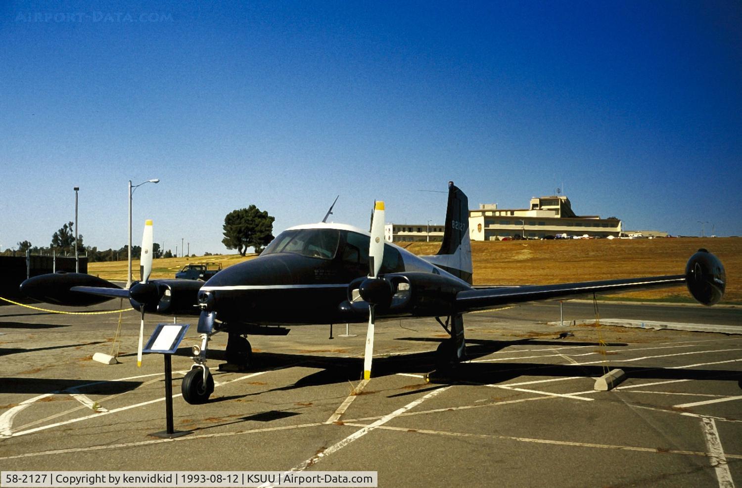 58-2127, 1957 Cessna U-3A Blue Canoe (310A) C/N 38101, At the Travis air base museum.