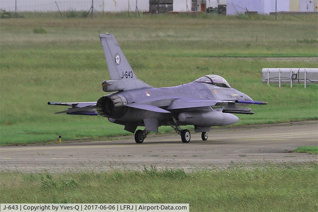 J-643, 1980 Fokker F-16AM Fighting Falcon C/N 6D-75, Fokker F-16AM Fighting Falcon, Taxiing to flight line, Landivisiau Naval Air Base (LFRJ) Tiger Meet 2017