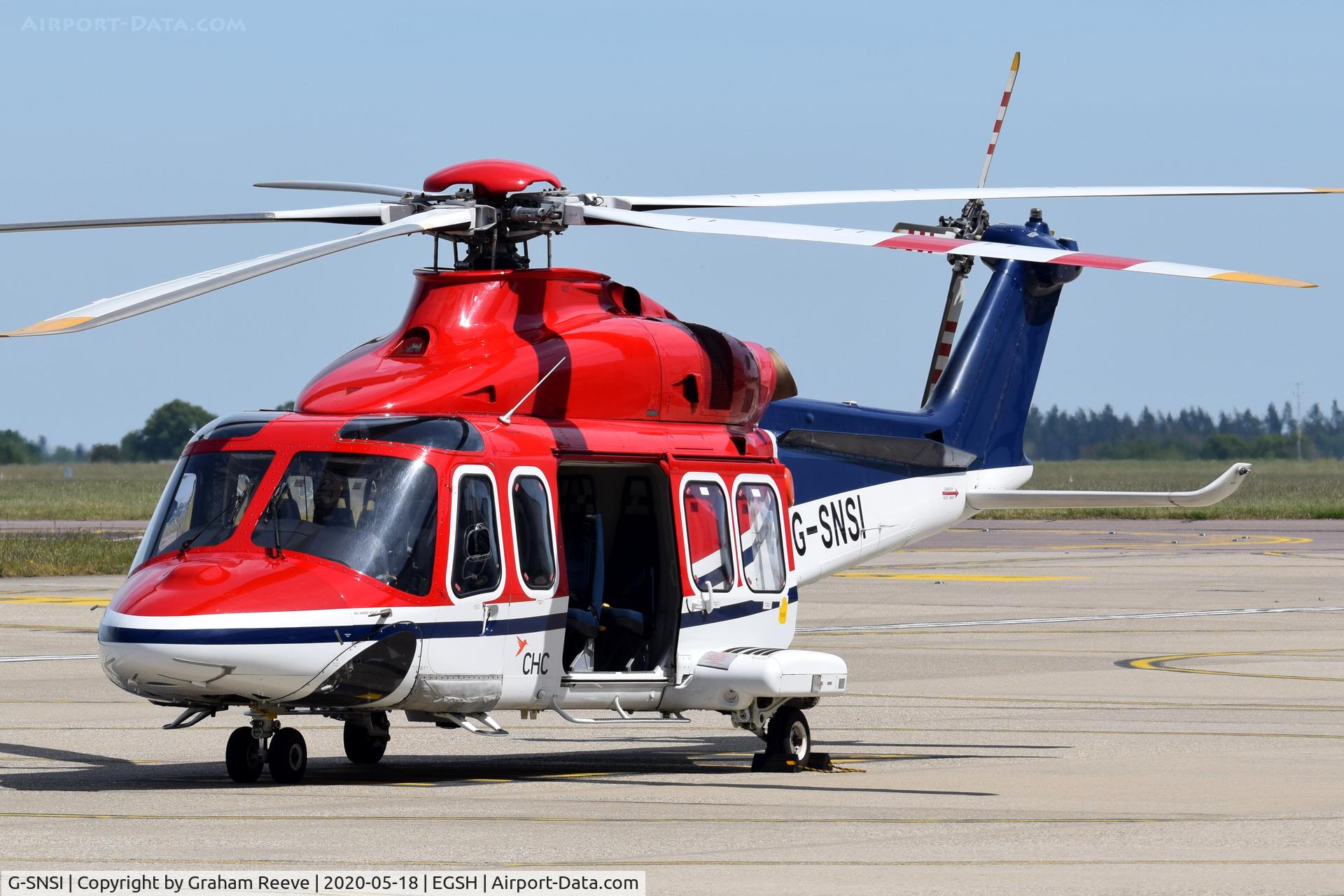 G-SNSI, 2013 AgustaWestland AW-139 C/N 31479, Parked at Norwich.