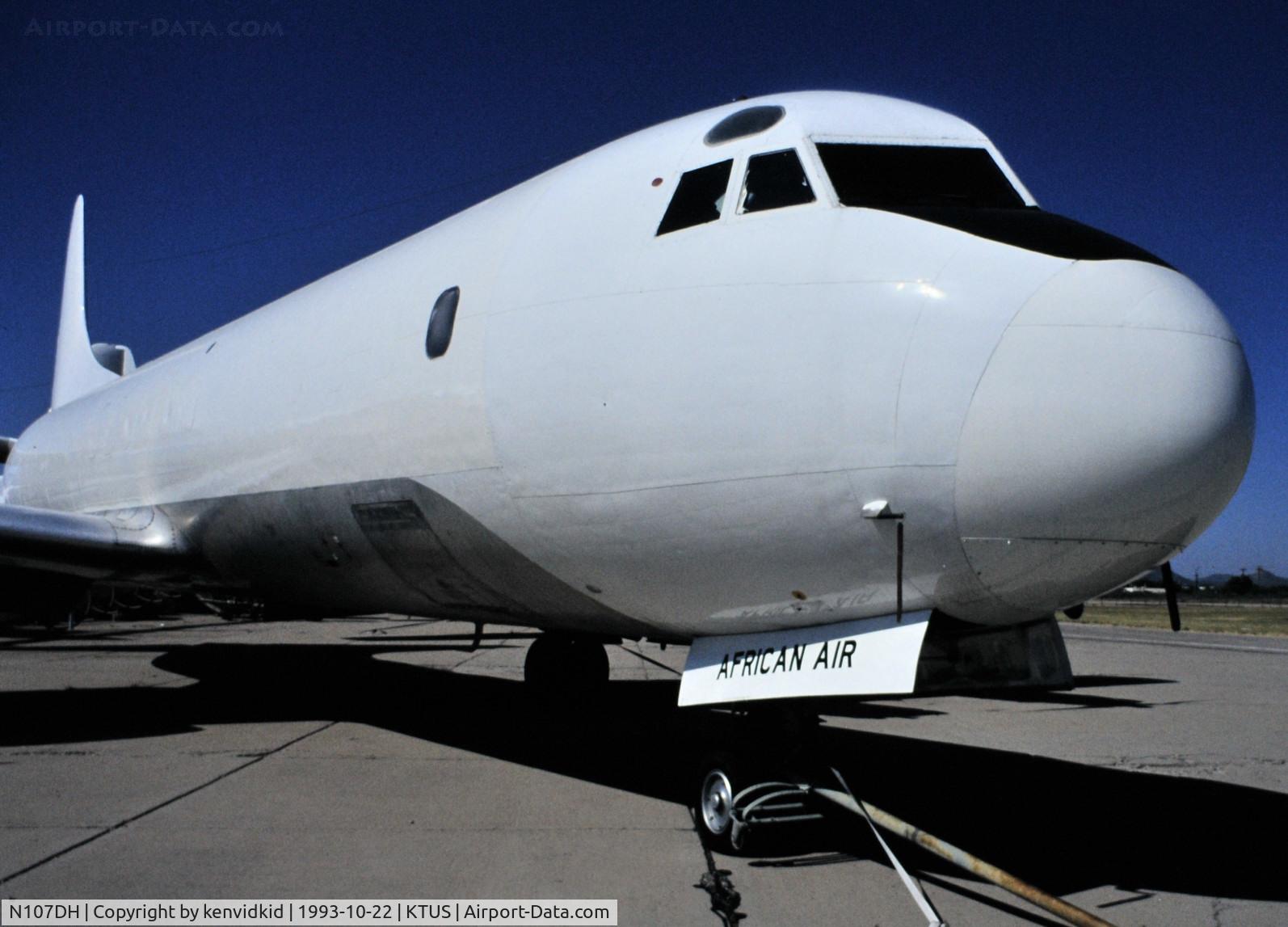 N107DH, 1960 Lockheed L-188A Electra C/N 2013, Nose detail.
At Tucson.
