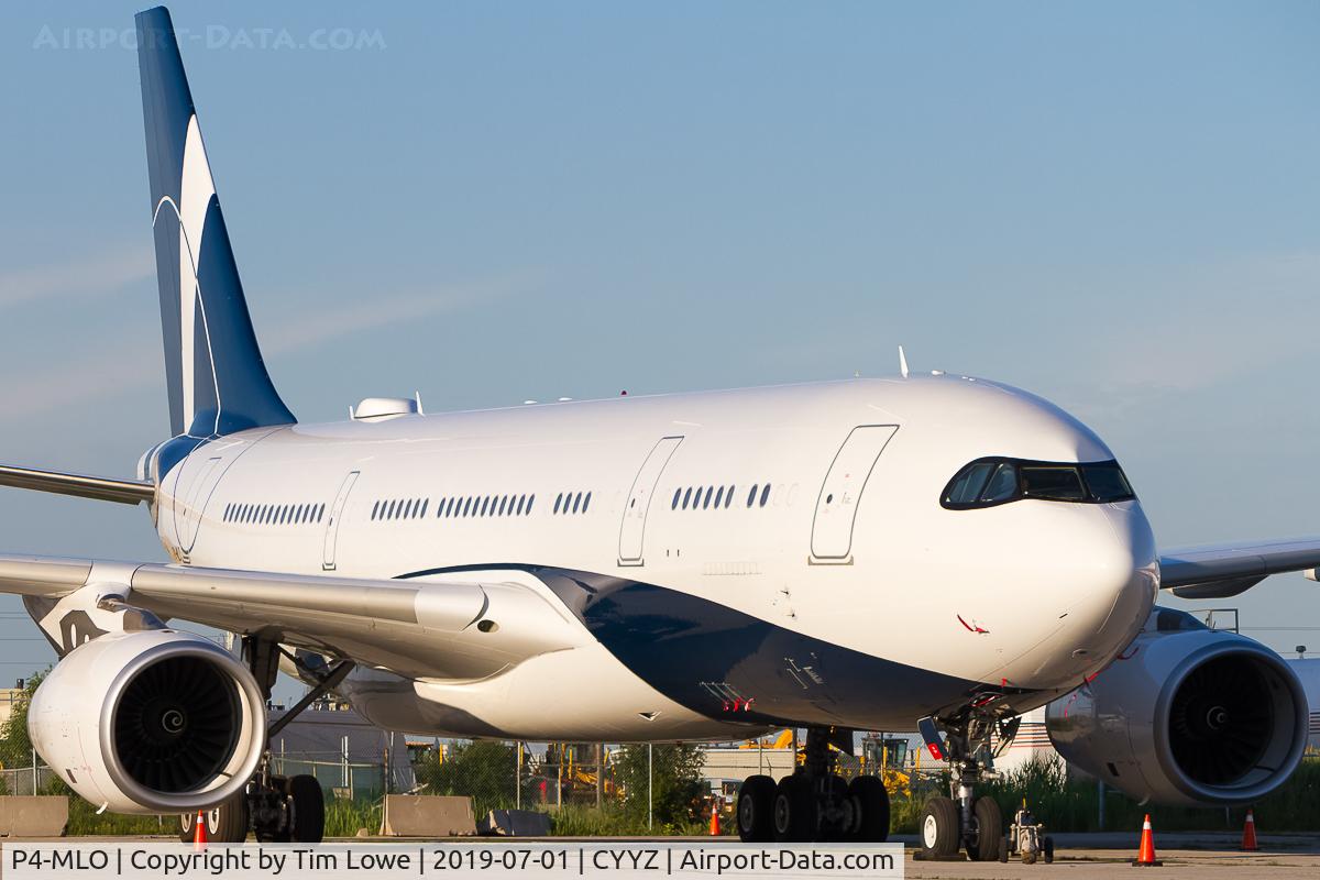P4-MLO, 2002 Airbus A330-243 C/N 451, Based at YYZ, parked on the Signature Ramp.