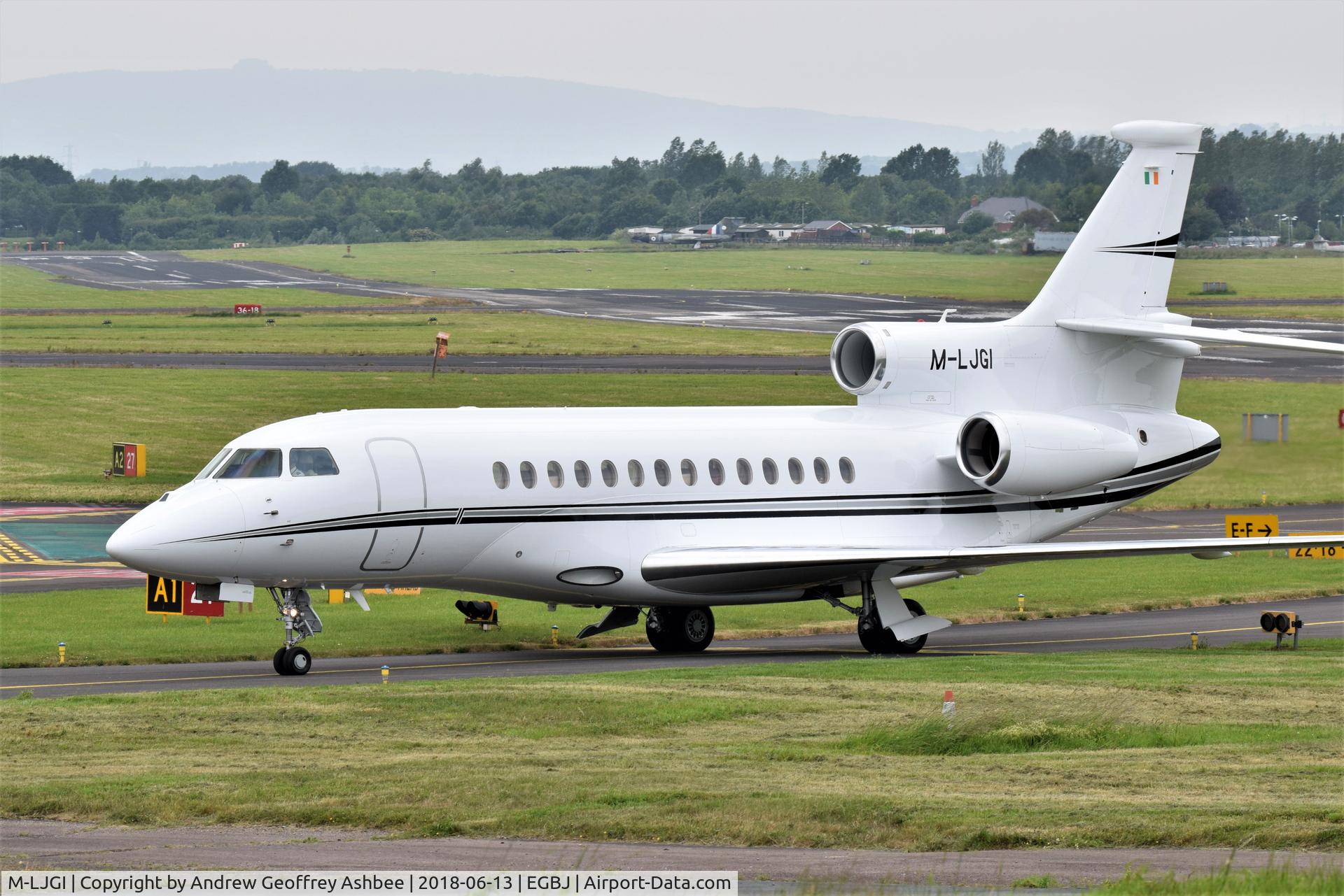 M-LJGI, 2007 Dassault Falcon 2000EX C/N 143, M-LJGI at Gloucestershire Airport.