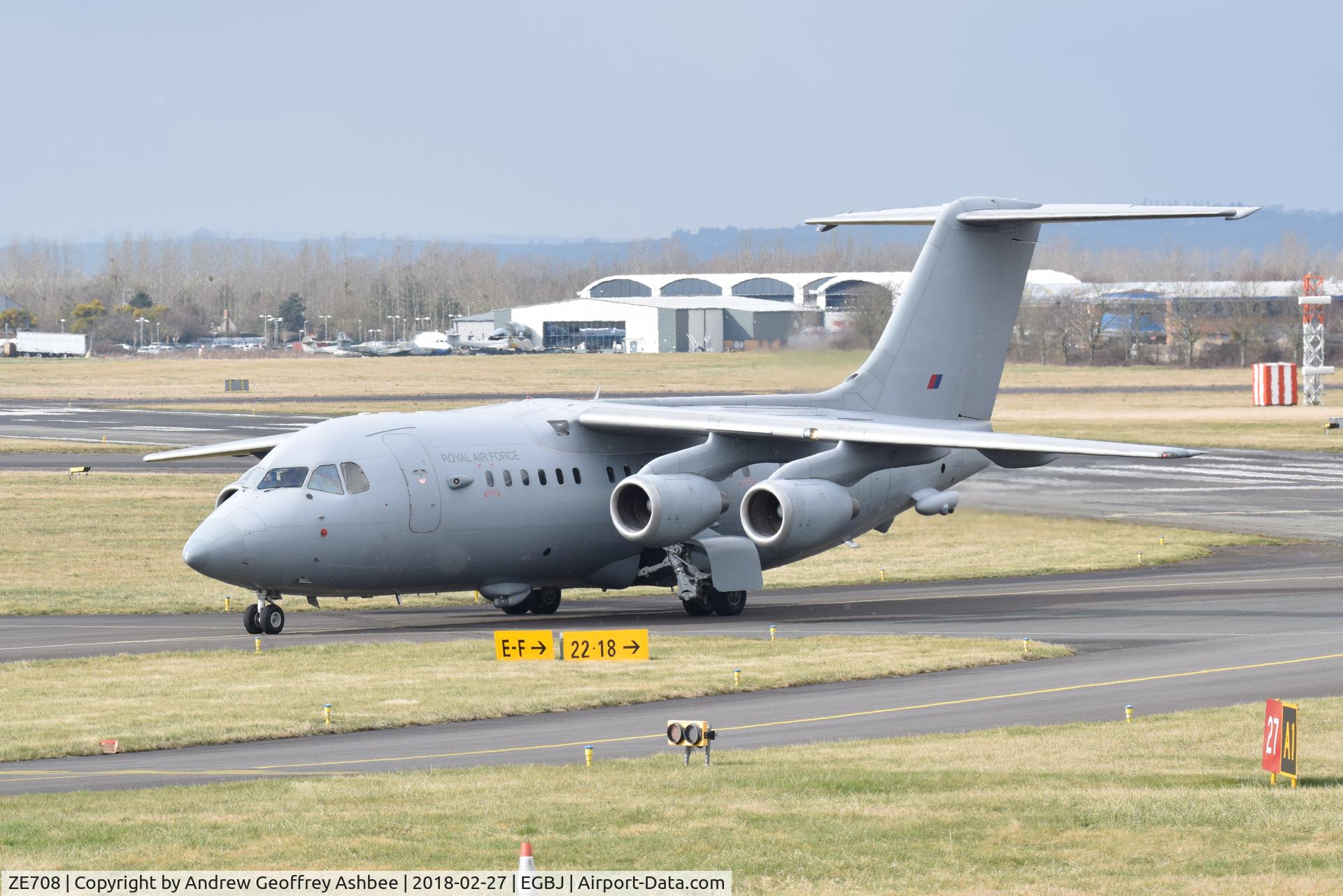 ZE708, 1993 British Aerospace BAe.146-200QC C.3 Quick Change C/N E2211, ZE708 at Gloucestershire Airport.