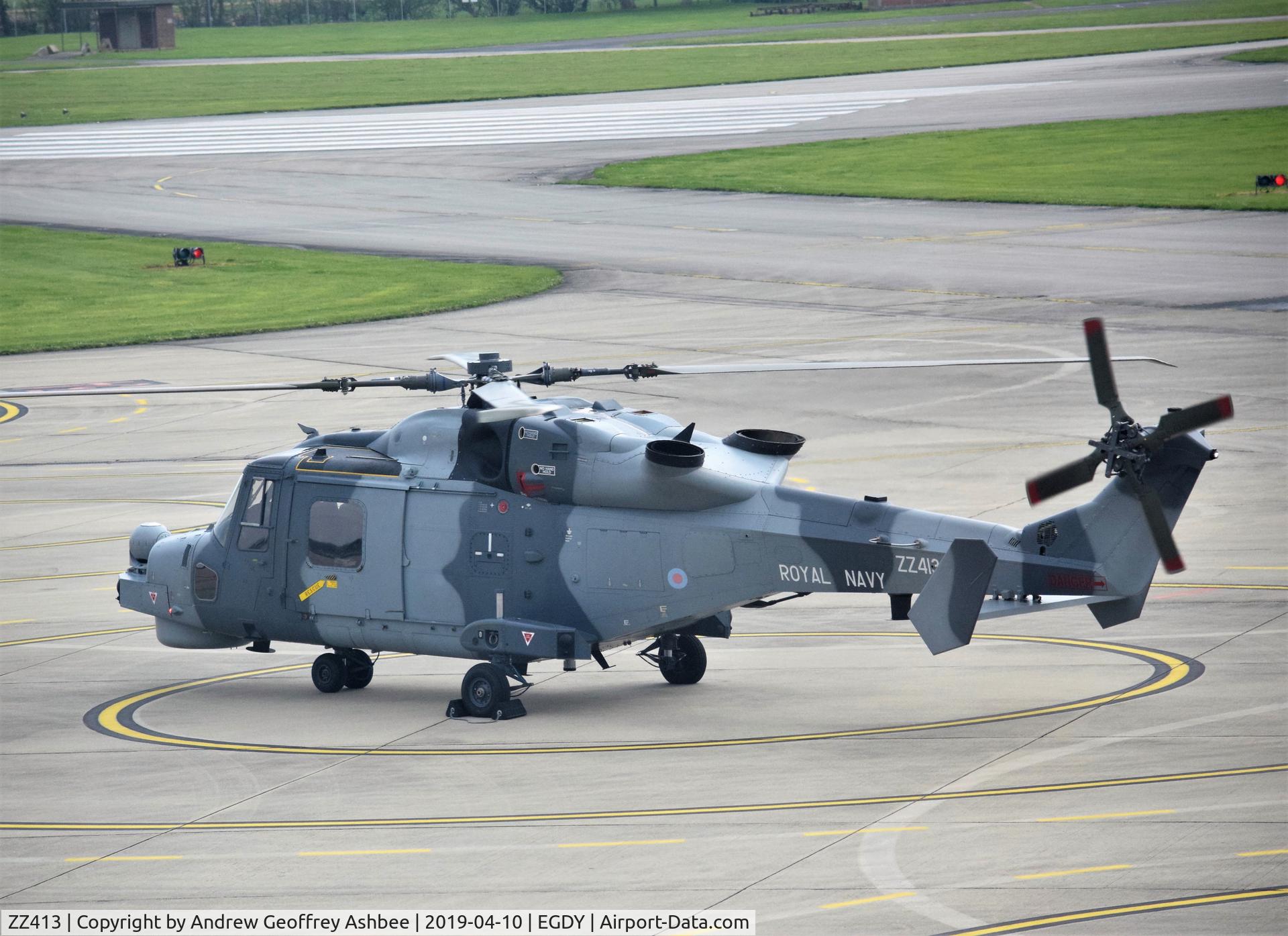 ZZ413, AgustaWestland AW-159 Wildcat HMA.2 C/N 483, ZZ413 at RNAS Yeovilton.