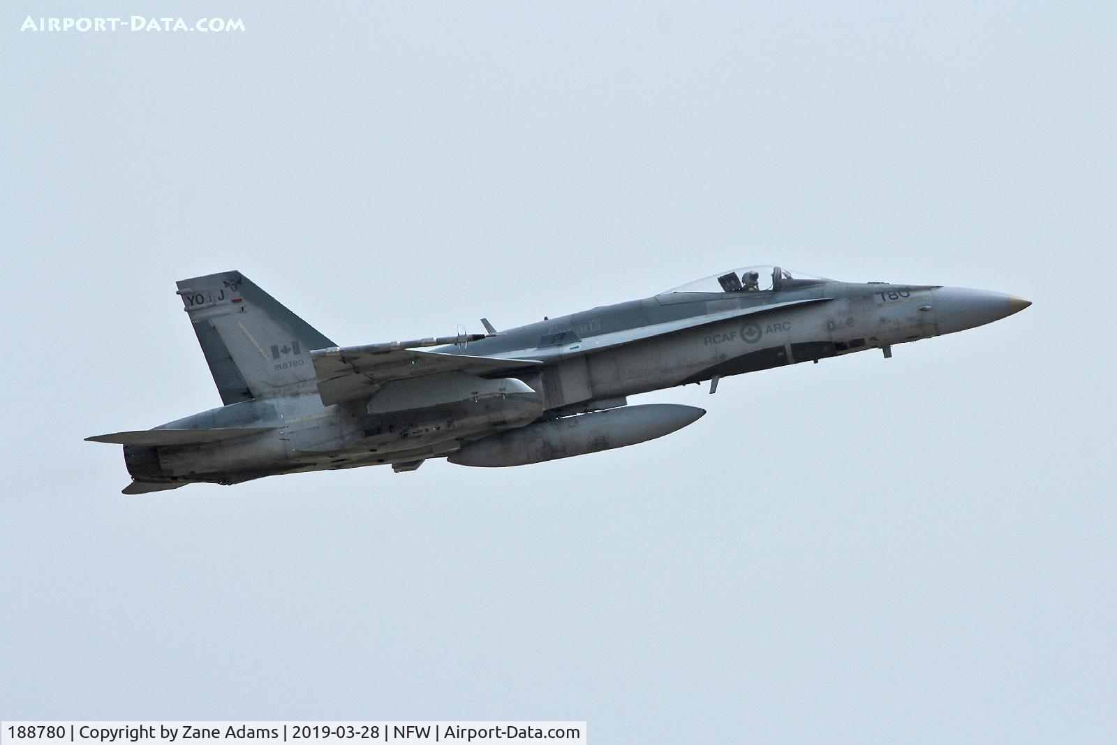188780, 1987 McDonnell Douglas CF-188A Hornet C/N 0547/A455, Canadian CF188 departing NAS Fort Worth