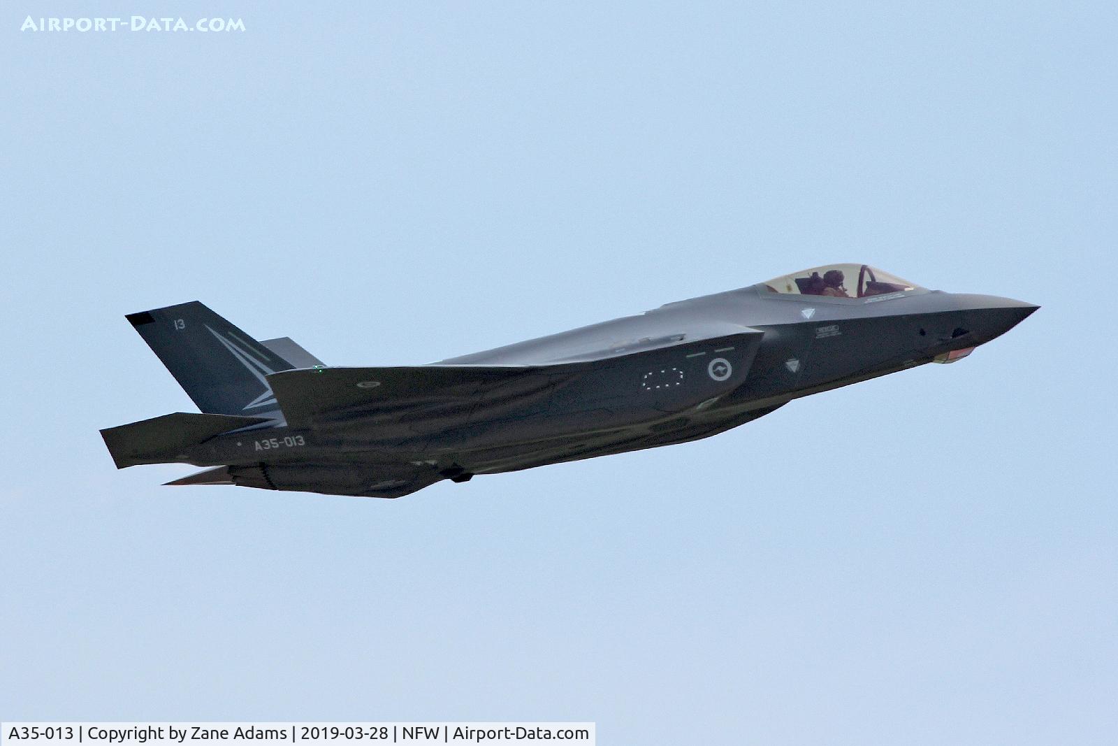 A35-013, 2019 Lockheed Martin F-35A C/N AU-13, Australian F-35A departing NAS Fort Worth - Lockheed flight test