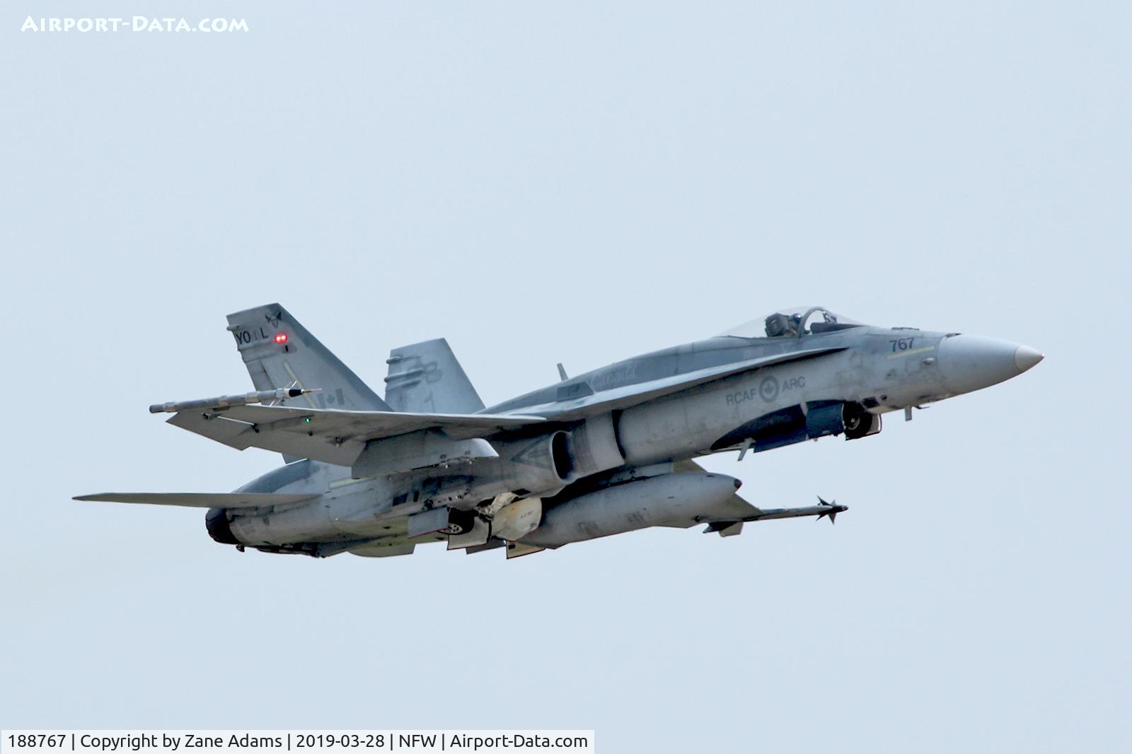 188767, McDonnell Douglas CF-188A Hornet C/N 0463/A380, Canadian CF188 departing NAS Fort Worth