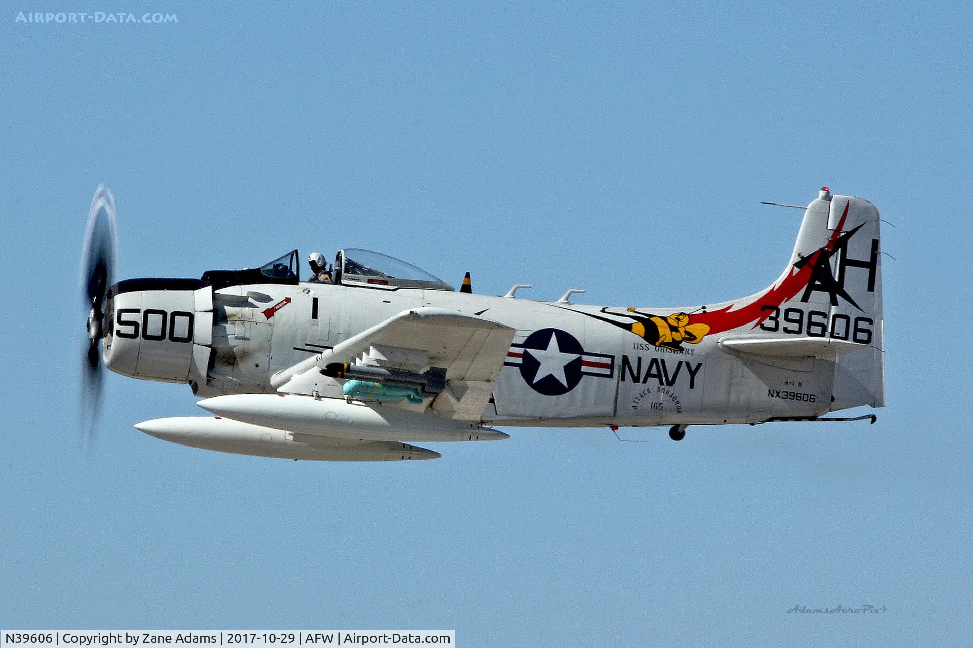 N39606, 1955 Douglas AD-6 Skyraider C/N 10838, At the 2019 Alliance Airshow