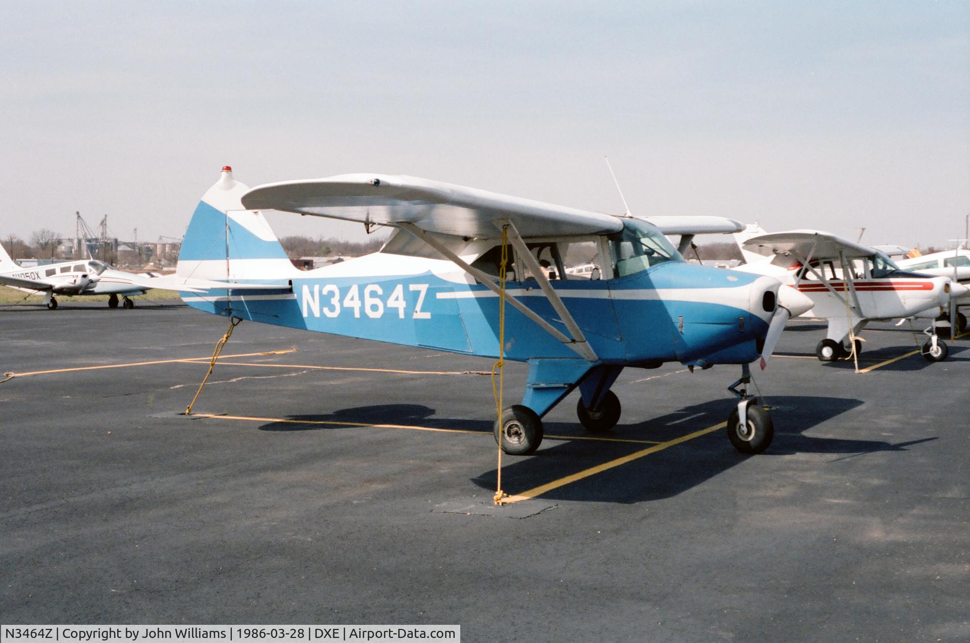 N3464Z, 1960 Piper PA-22-150 C/N 22-7386, Dexter, MO 03/28/1986