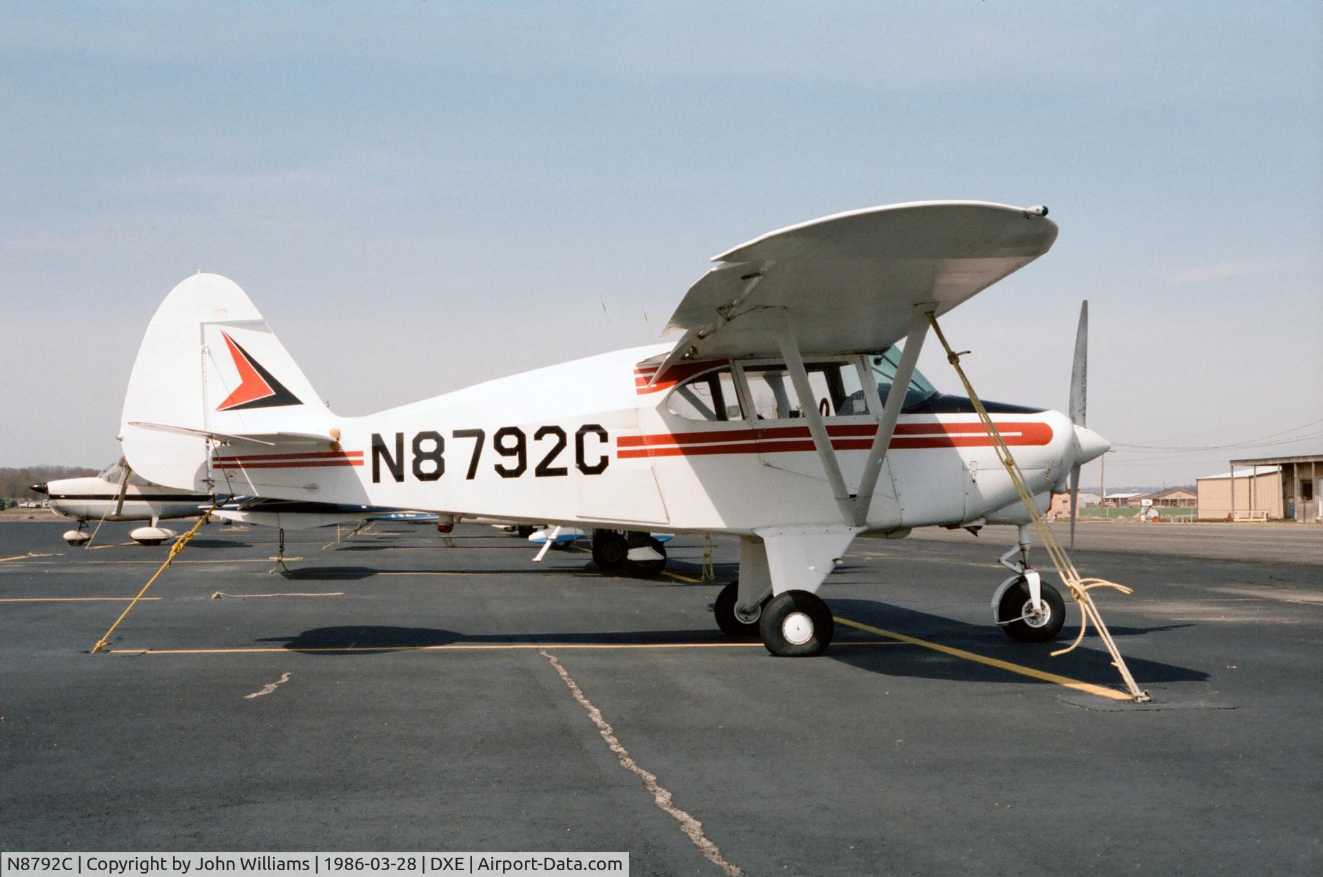 N8792C, 1953 Piper PA-22-135 Tri-Pacer C/N 22-1405, Dexter, MO 03/28/1986