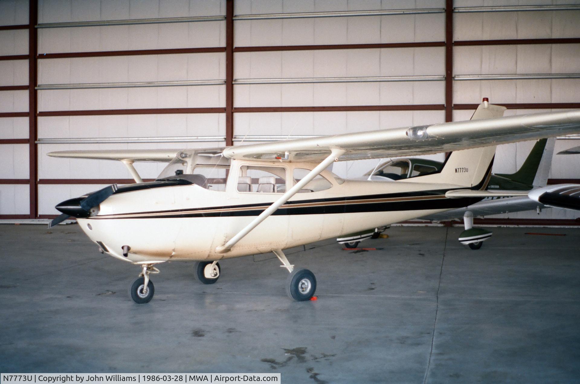 N7773U, 1964 Cessna 172E C/N 17251773, Marion, IL 03/28/1986