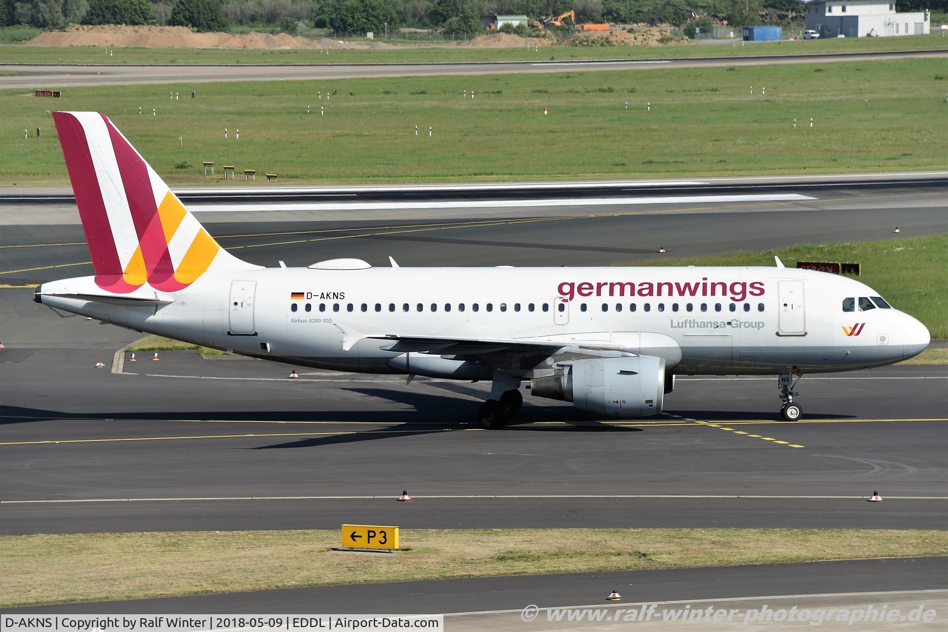 D-AKNS, 2000 Airbus A319-112 C/N 1277, Airbus A319-112 - 4U GWI Germanwings 'Insel Ruegen' - 1277 - D-AKNS - 09.05.2018 - DUS