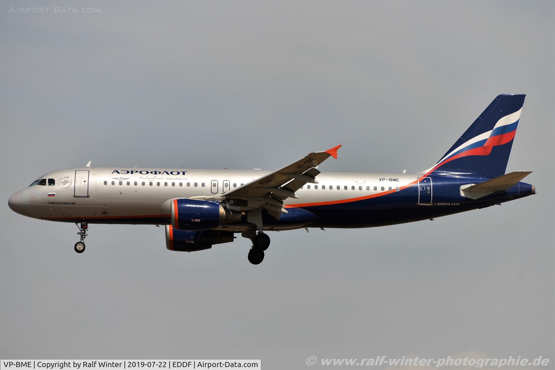VP-BME, 2008 Airbus A320-214 C/N 3699, Airbus A320-214 - SU AFL Aeroflot 'N. Mikluho-Maklay' - 3699 - VP-BME - 22.07.2019 - FRA