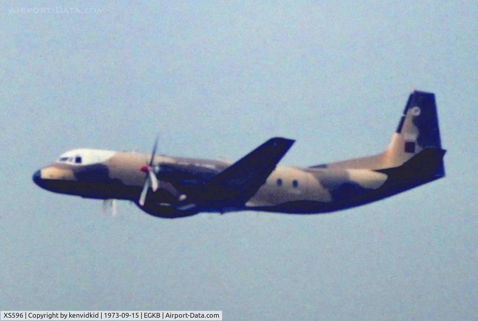 XS596, 1965 Hawker Siddeley HS-780 Andover C1(PR) C/N 1574, At the 1973 Battle of Britain air show Biggin Hill.
Scanned from slide.