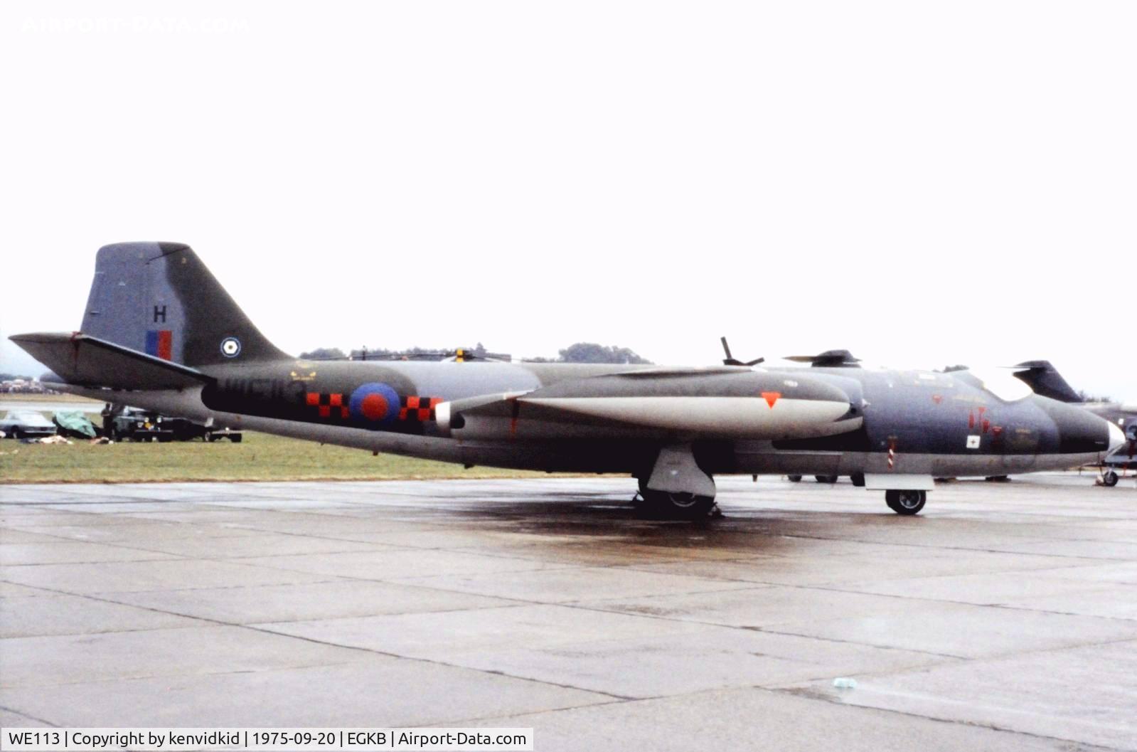 WE113, English Electric Canberra B.2 C/N EEP71076, At the 1975 Battle of Britain air show Biggin Hill.
Scanned from slide.