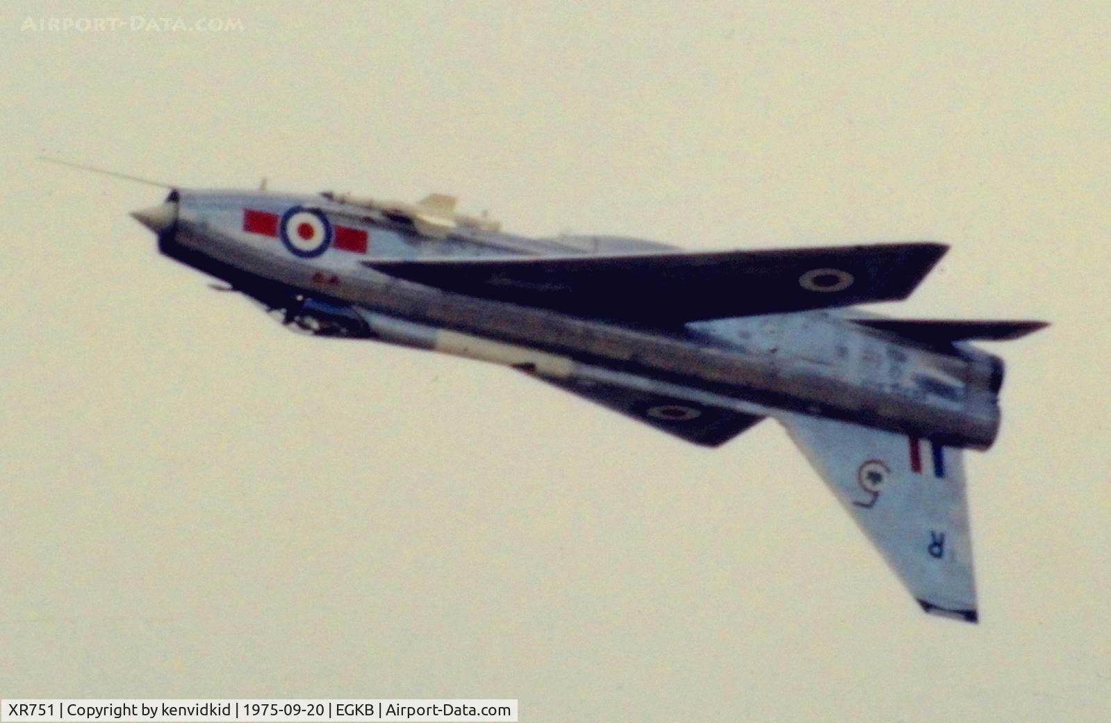 XR751, 1965 English Electric Lightning F.3 C/N 95216, At the 1975 Battle of Britain air show Biggin Hill.
Scanned from slide.
