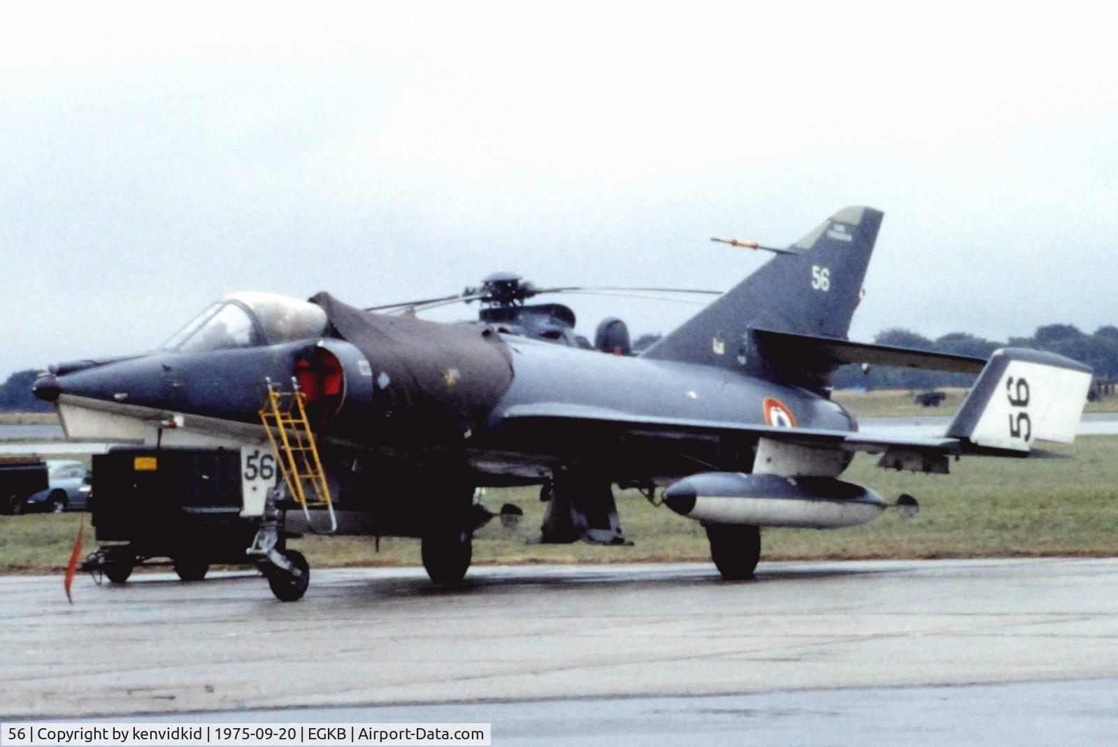 56, Dassault Etendard IV.M C/N 56, At the 1975 Battle of Britain air show Biggin Hill.
Scanned from slide.