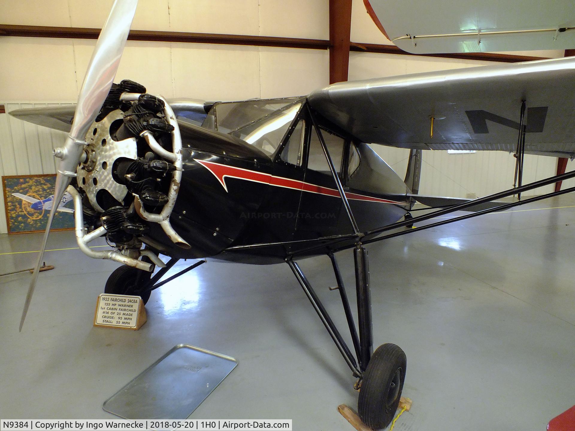 N9384, 1933 Fairchild 24 C8A C/N 2514, Fairchild 24 C8A at the Aircraft Restoration Museum at Creve Coeur airfield, Maryland Heights MO