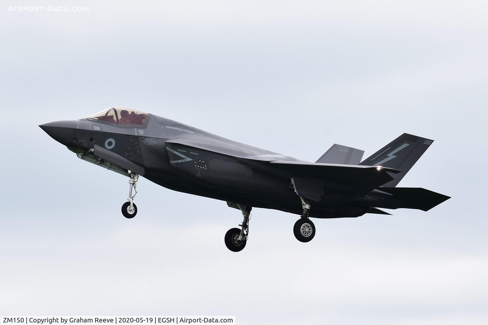 ZM150, 2019 Lockheed Martin F-35B Lightning II C/N BK-16, On approach to Norwich.
