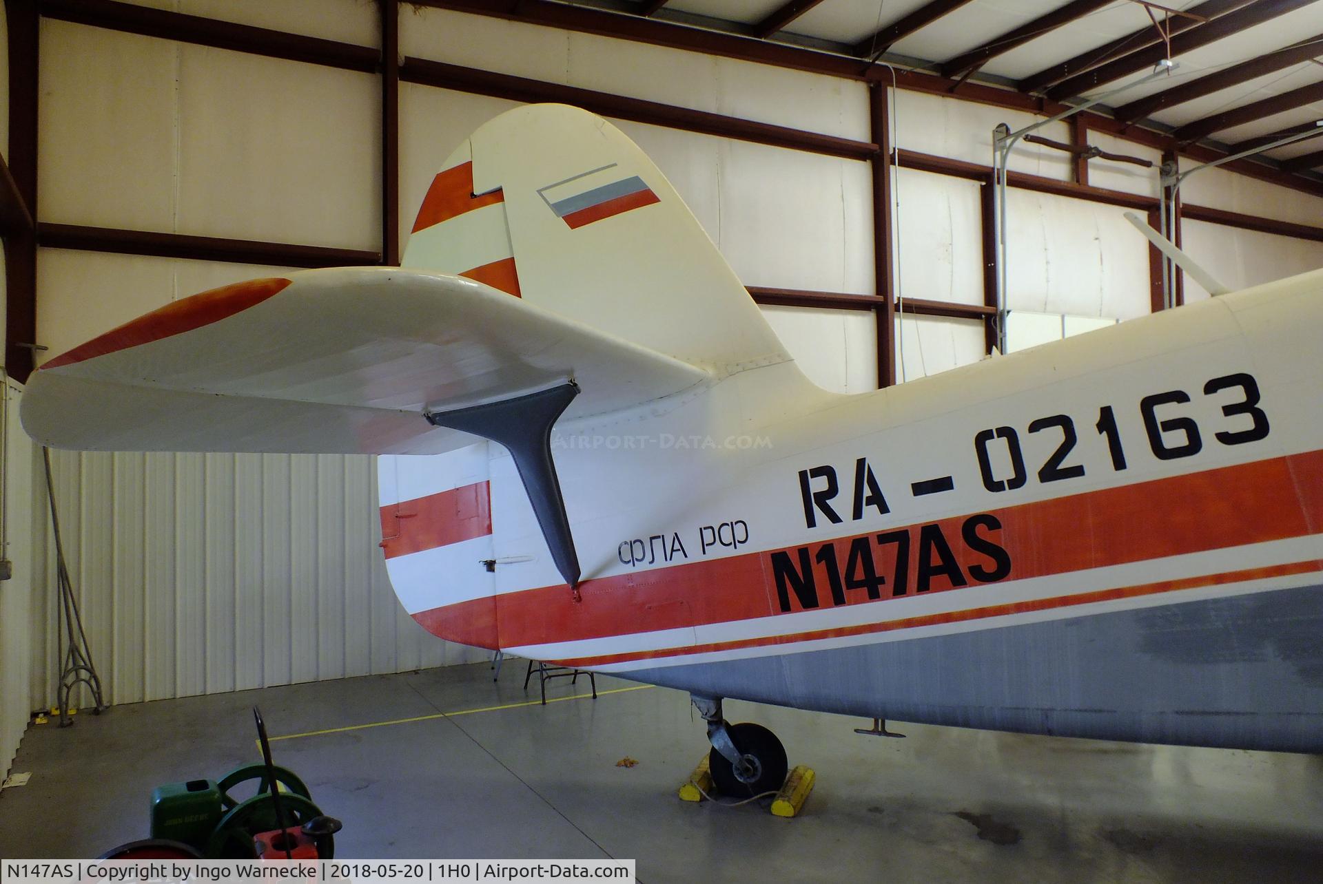 N147AS, Antonov An-2 C/N 1G13245, Antonov An-2 COLT at the Aircraft Restoration Museum at Creve Coeur airfield, Maryland Heights MO