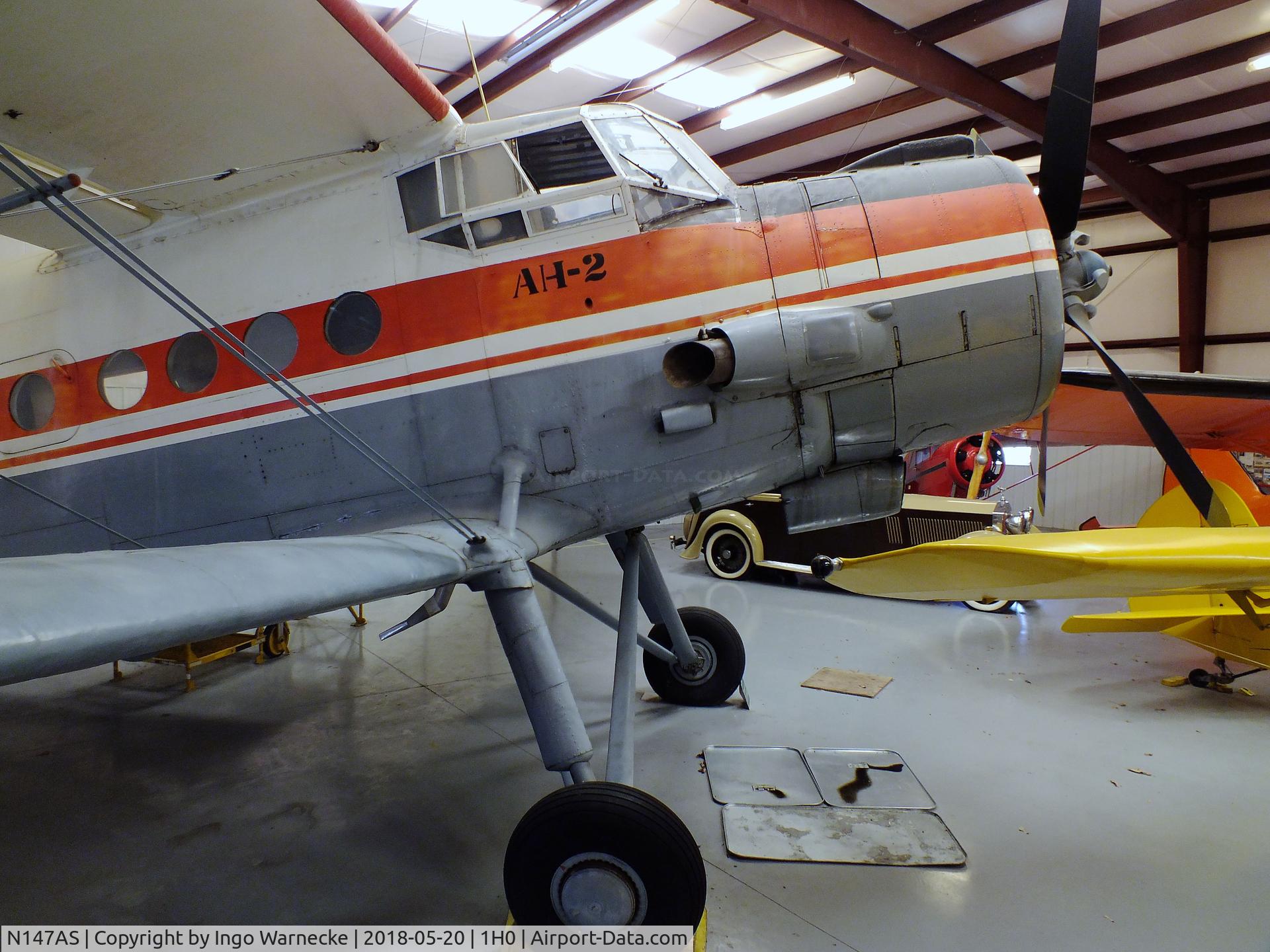 N147AS, Antonov An-2 C/N 1G13245, Antonov An-2 COLT at the Aircraft Restoration Museum at Creve Coeur airfield, Maryland Heights MO