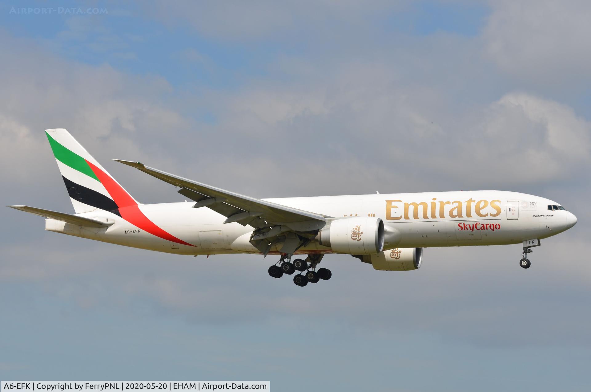 A6-EFK, 2013 Boeing 777-F1H C/N 35611, Emirates B772F on short final for Rw24