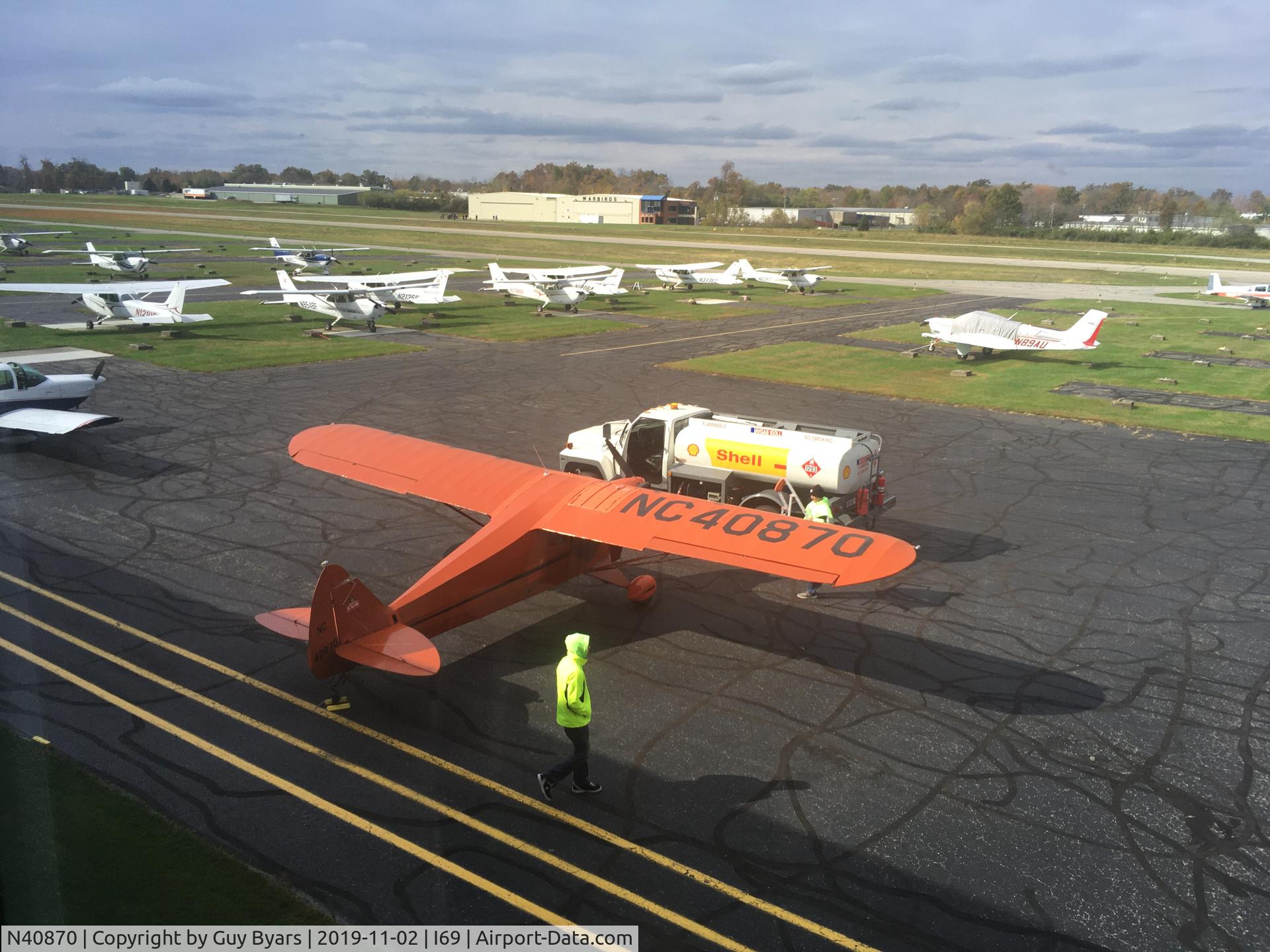 N40870, 1941 Piper J5A Cub Cruiser C/N 5-1175, At Sportys Pilot Shop