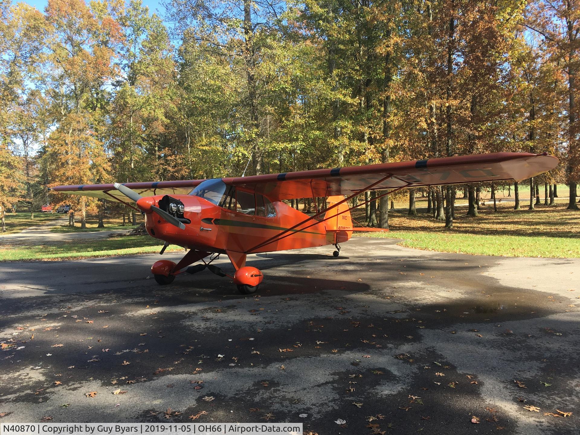 N40870, 1941 Piper J5A Cub Cruiser C/N 5-1175, At O'Bannon Creek Aerodrome
