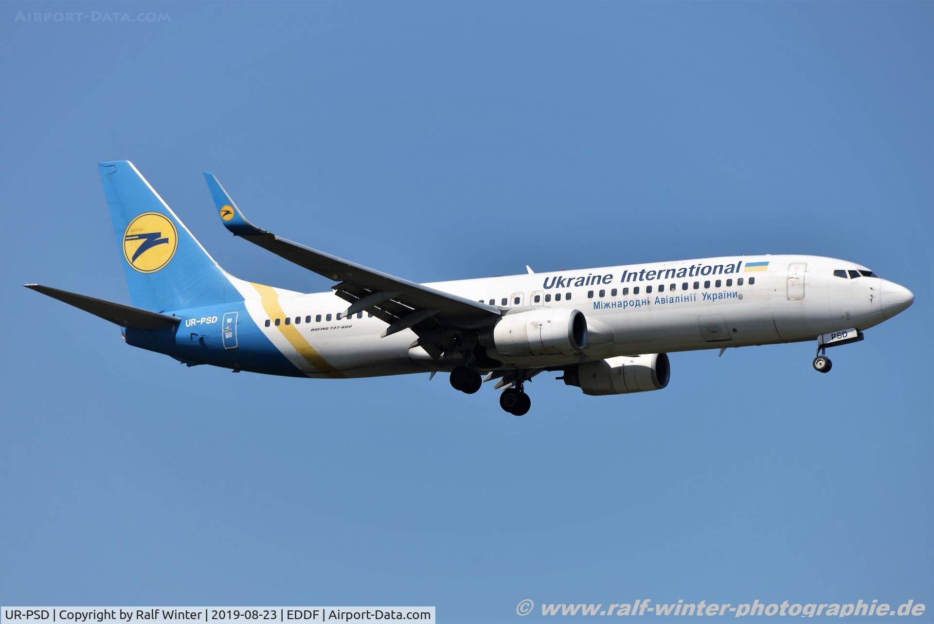 UR-PSD, 2010 Boeing 737-8HX C/N 29686, Boeing 737-8HX - PS AUI Ukraine International Airlines - 29686 - UR-PSD - 23.08.2019 - FRA
