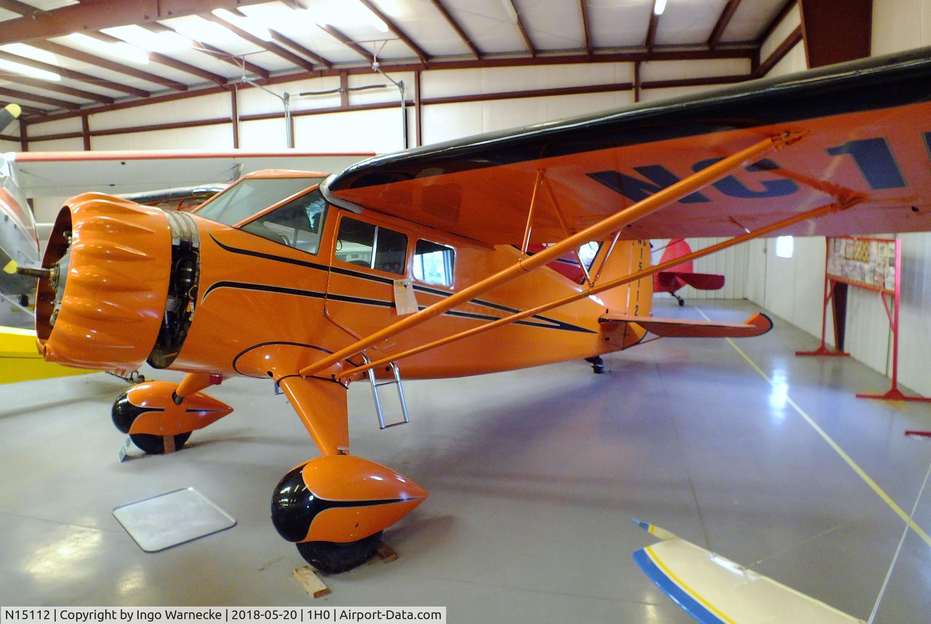 N15112, Stinson SR-6 Reliant C/N 9603, Stinson SR-6 Reliant at the Aircraft Restoration Museum at Creve Coeur airfield, Maryland Heights MO