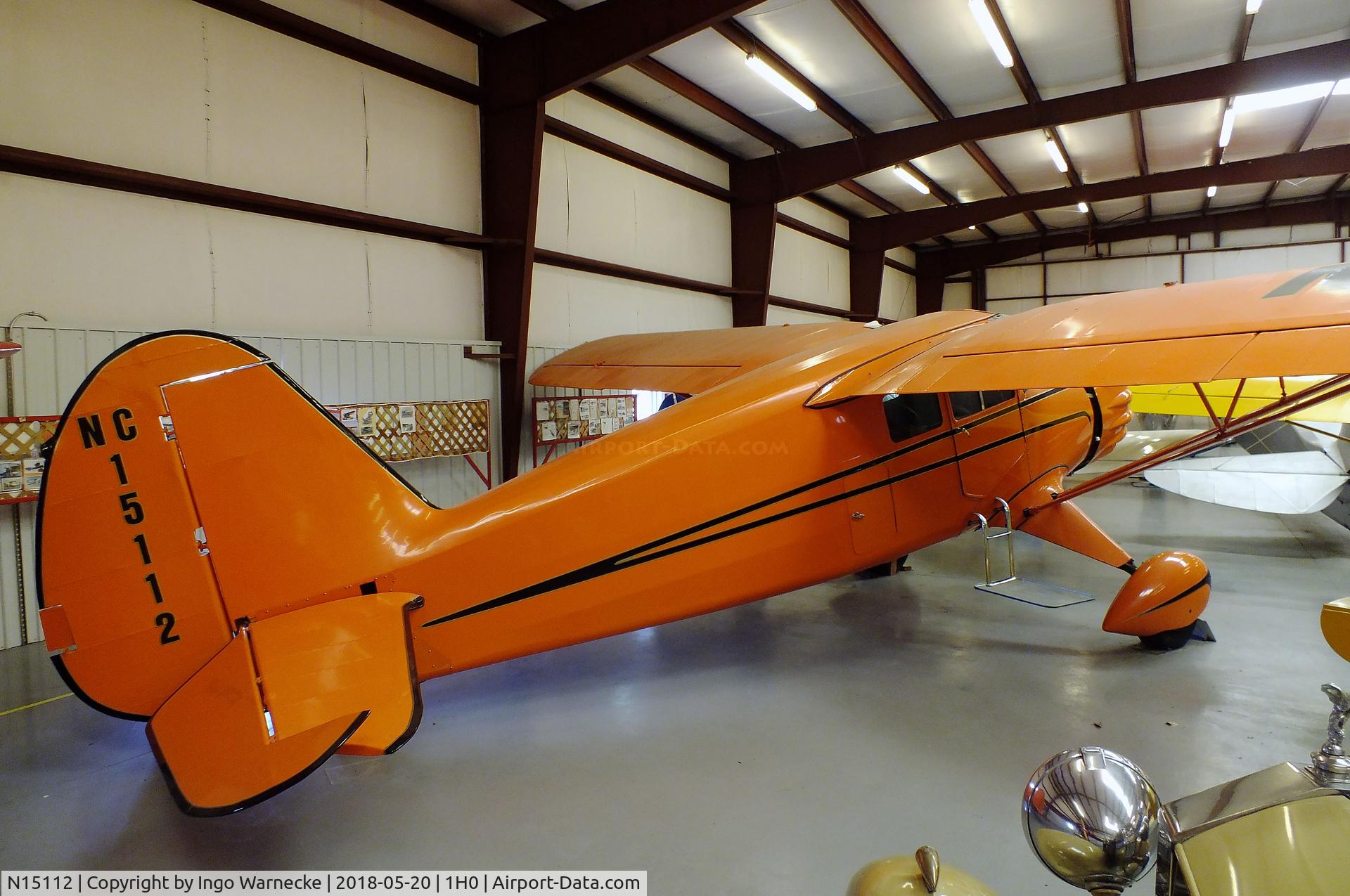 N15112, Stinson SR-6 Reliant C/N 9603, Stinson SR-6 Reliant at the Aircraft Restoration Museum at Creve Coeur airfield, Maryland Heights MO