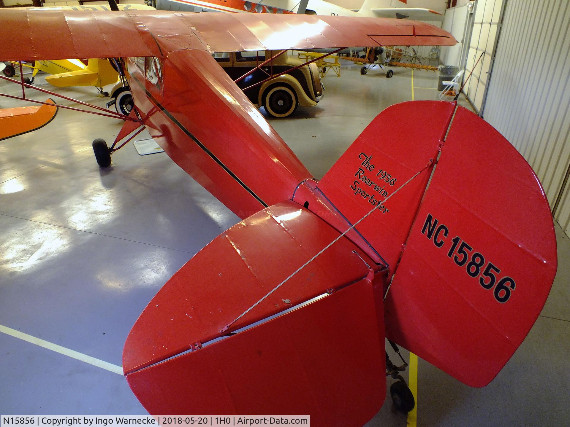 N15856, 1936 Rearwin 7000 C/N 457, Rearwin 7000 Sportster at the Aircraft Restoration Museum at Creve Coeur airfield, Maryland Heights MO