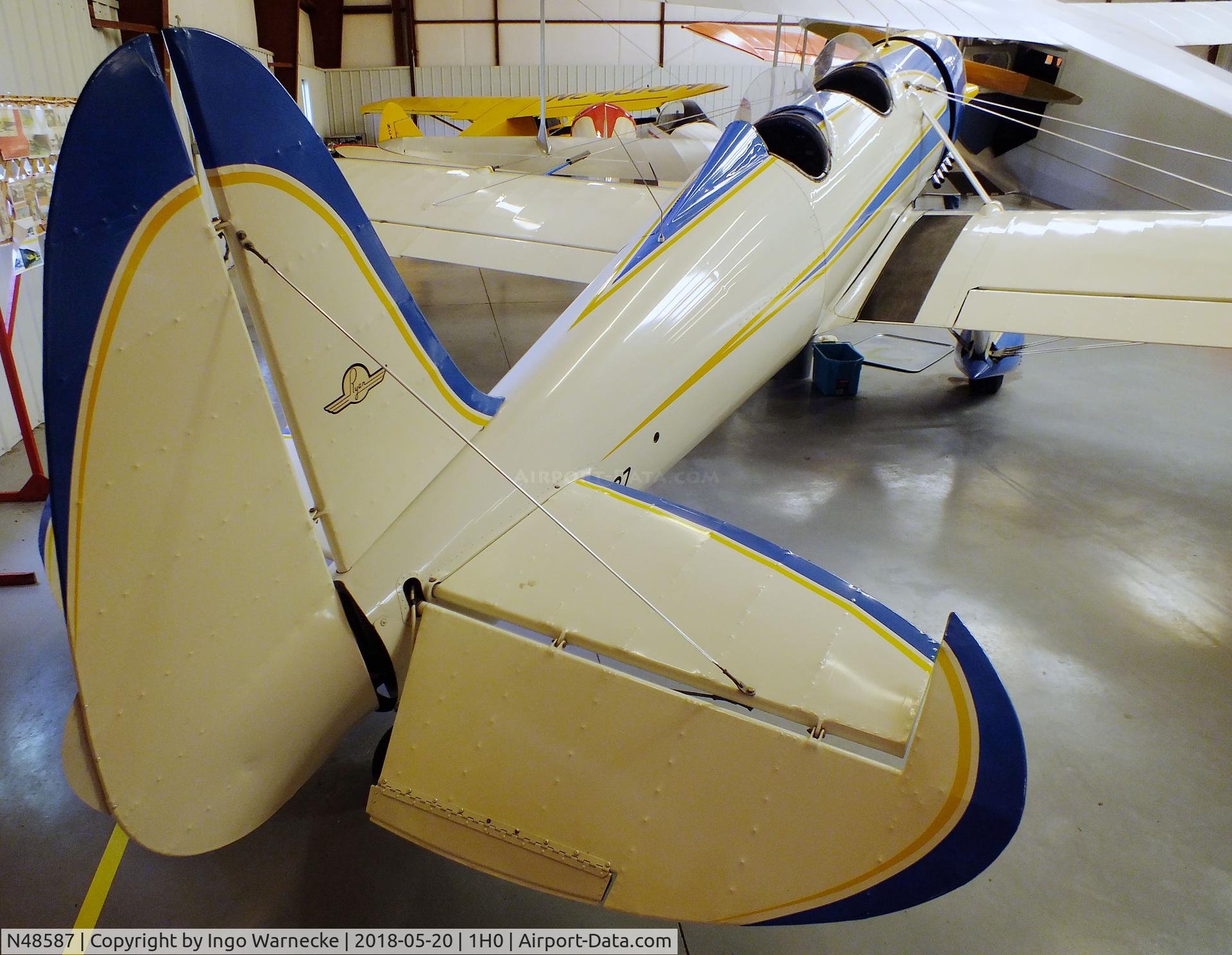 N48587, 1942 Ryan Aeronautical ST3KR C/N 2073, Ryan ST-3 with Ranger 6 engine at the Aircraft Restoration Museum at Creve Coeur airfield, Maryland Heights MO