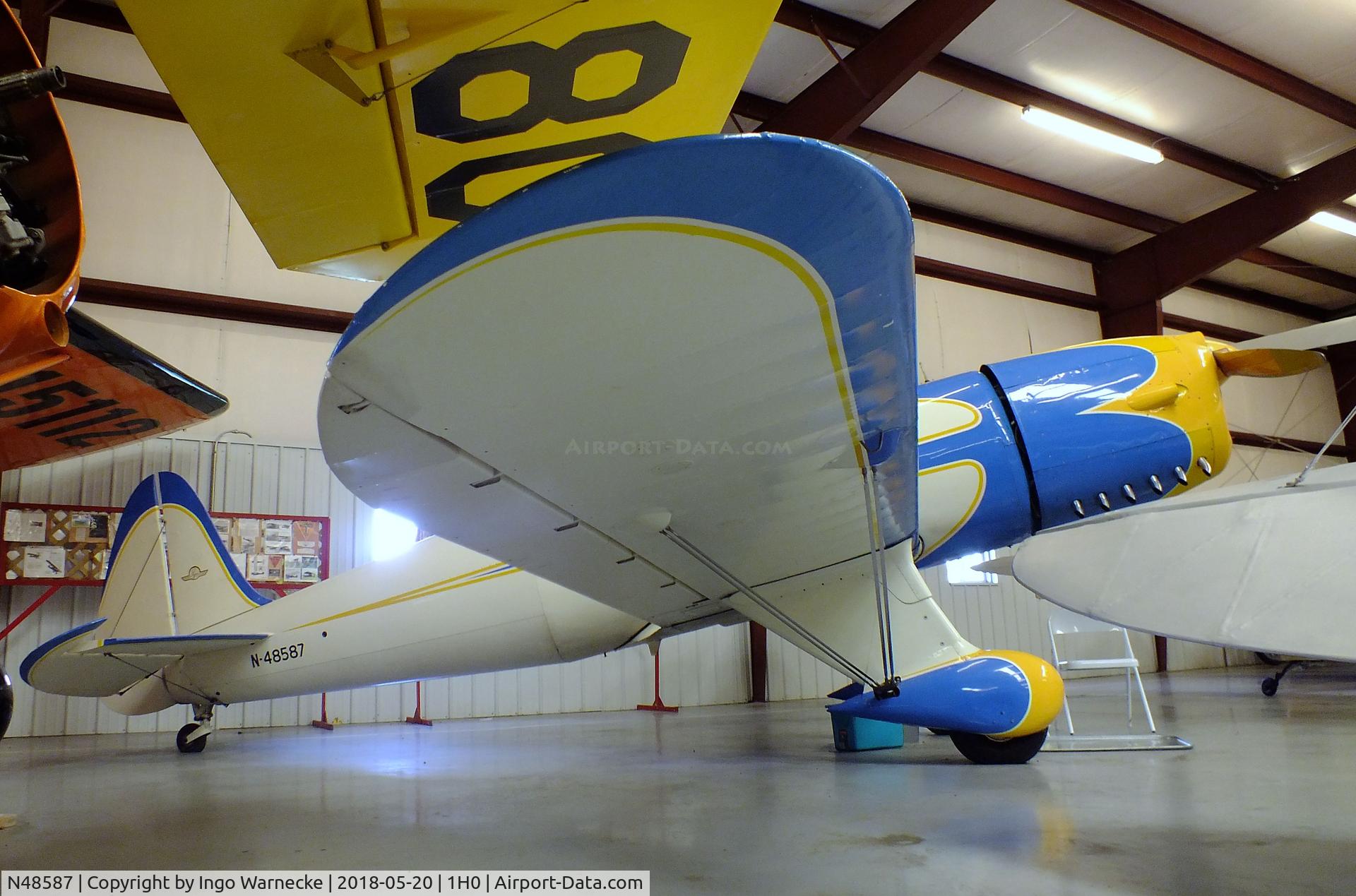 N48587, 1942 Ryan Aeronautical ST3KR C/N 2073, Ryan ST-3 with Ranger 6 engine at the Aircraft Restoration Museum at Creve Coeur airfield, Maryland Heights MO