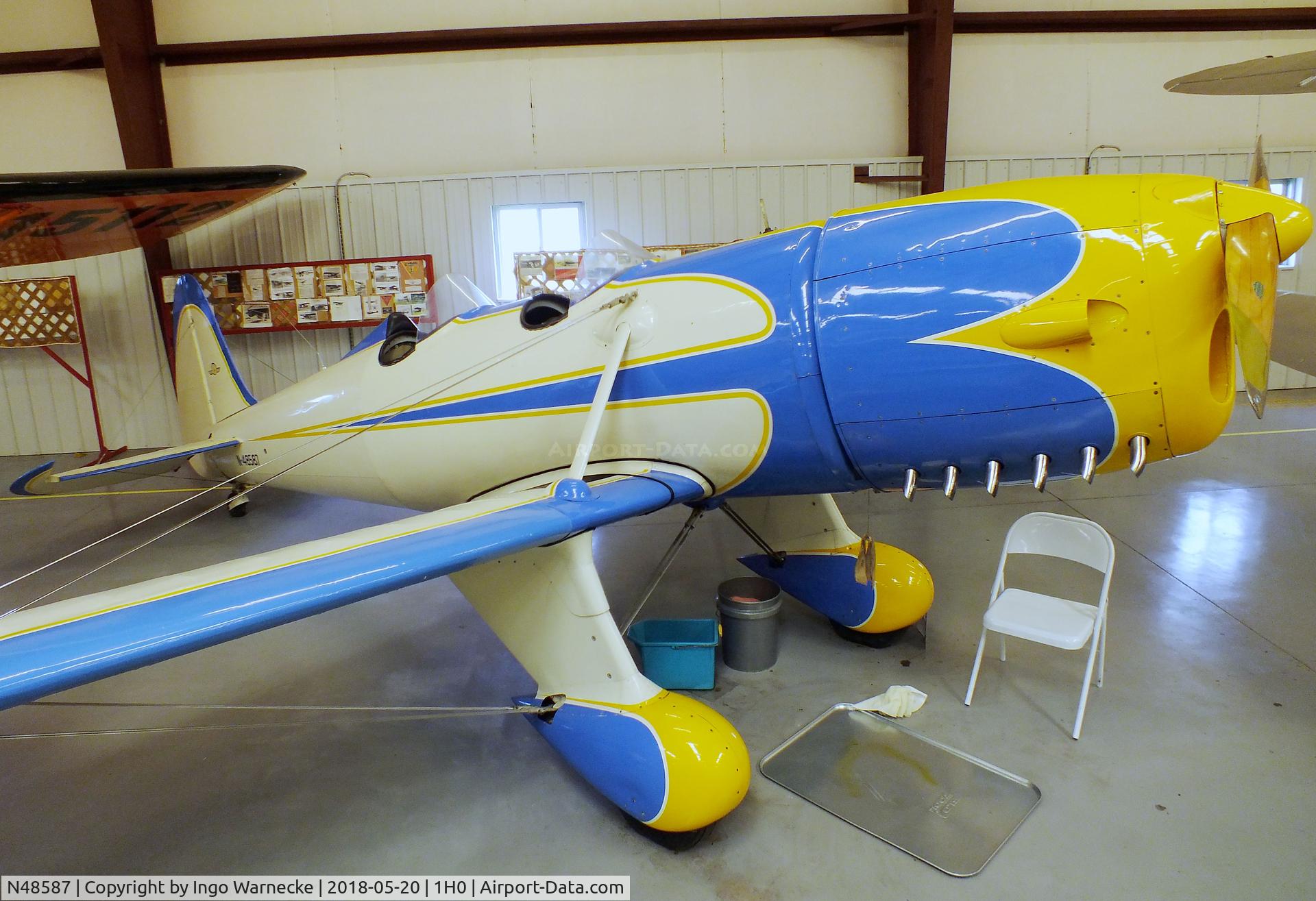 N48587, 1942 Ryan Aeronautical ST3KR C/N 2073, Ryan ST-3 with Ranger 6 engine at the Aircraft Restoration Museum at Creve Coeur airfield, Maryland Heights MO