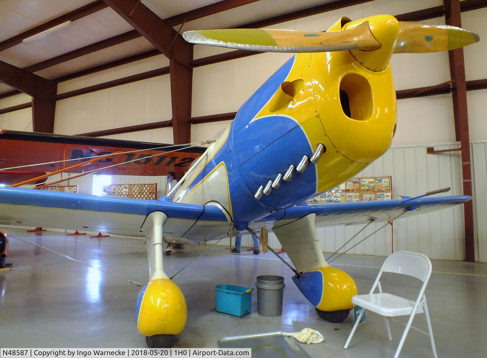 N48587, 1942 Ryan Aeronautical ST3KR C/N 2073, Ryan ST-3 with Ranger 6 engine at the Aircraft Restoration Museum at Creve Coeur airfield, Maryland Heights MO