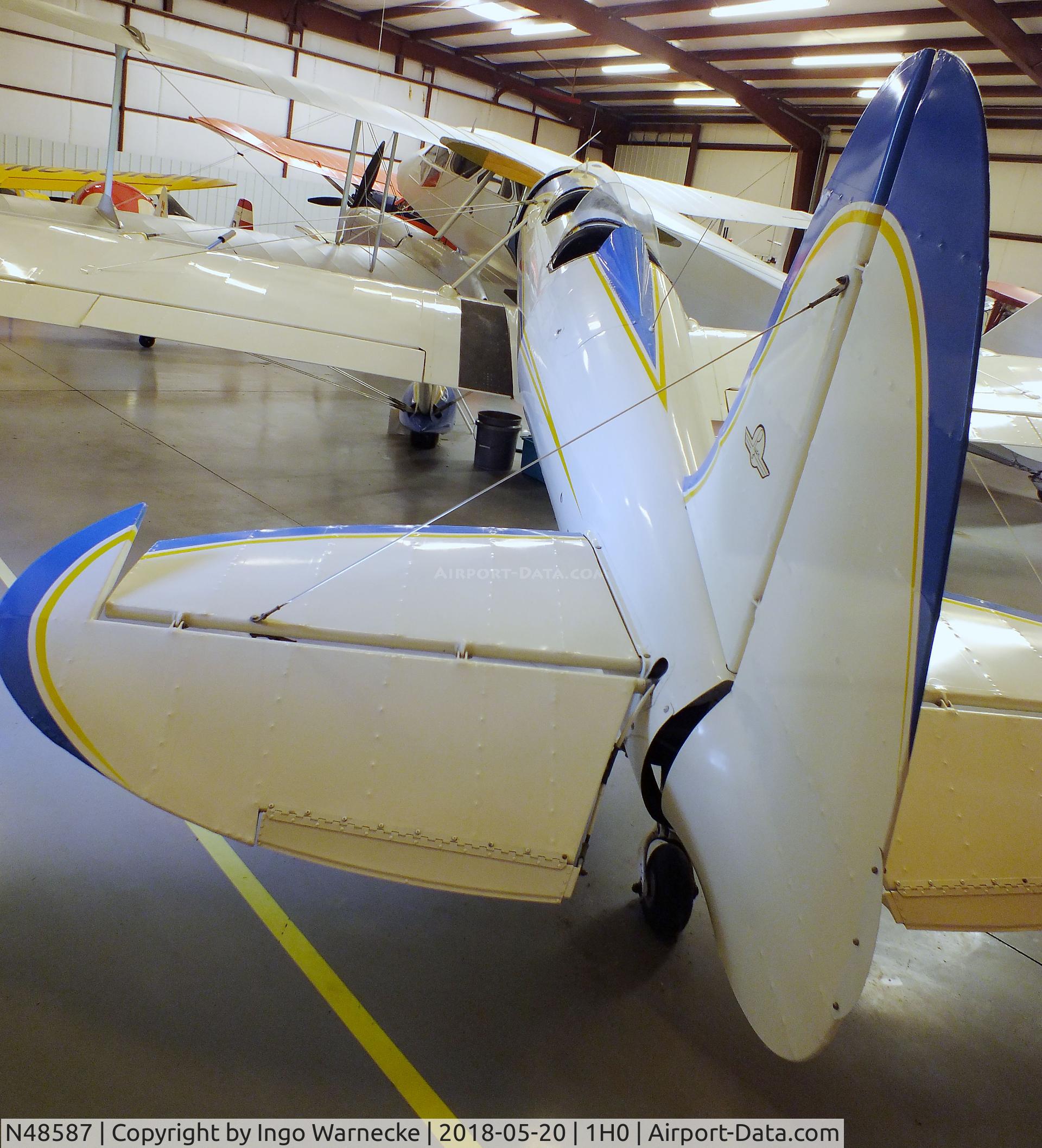 N48587, 1942 Ryan Aeronautical ST3KR C/N 2073, Ryan ST-3 with Ranger 6 engine at the Aircraft Restoration Museum at Creve Coeur airfield, Maryland Heights MO