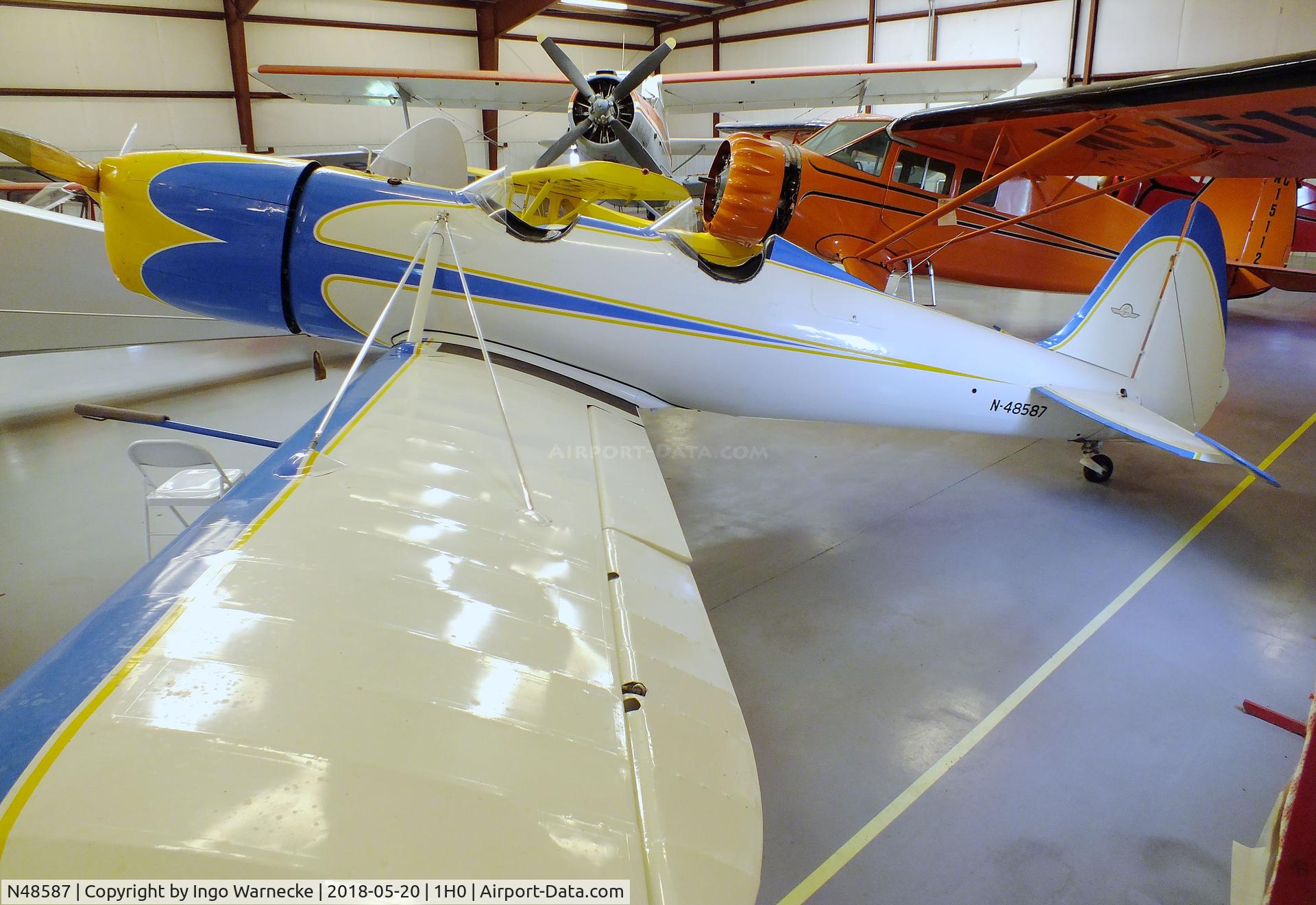 N48587, 1942 Ryan Aeronautical ST3KR C/N 2073, Ryan ST-3 with Ranger 6 engine at the Aircraft Restoration Museum at Creve Coeur airfield, Maryland Heights MO