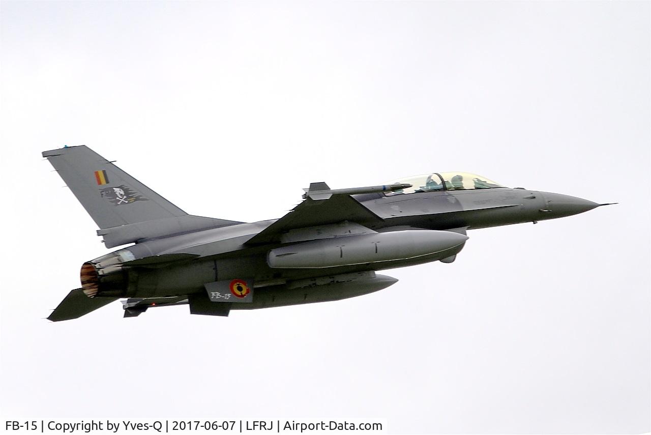 FB-15, General Dynamics F-16BM Fighting Falcon C/N 6J-15, General Dynamics F-16BM Fighting Falcon, Take off rwy 26, Landivisiau Naval Air Base (LFRJ) Tiger Meet 2017