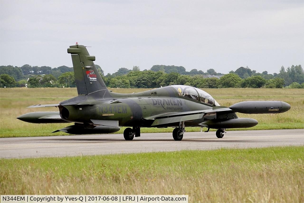 N344EM, 1991 Aermacchi MB-339CB C/N 6801/174, Aermacchi MB-339CB, Taxiing to holding point rwy 26, Landivisiau Naval Air Base (LFRJ) Tiger Meet 2017