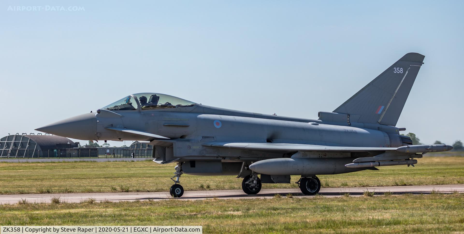 ZK358, 2014 Eurofighter EF-2000 Typhoon FGR.4 C/N BS119, Taxiing for a sortie past crash gate 1
