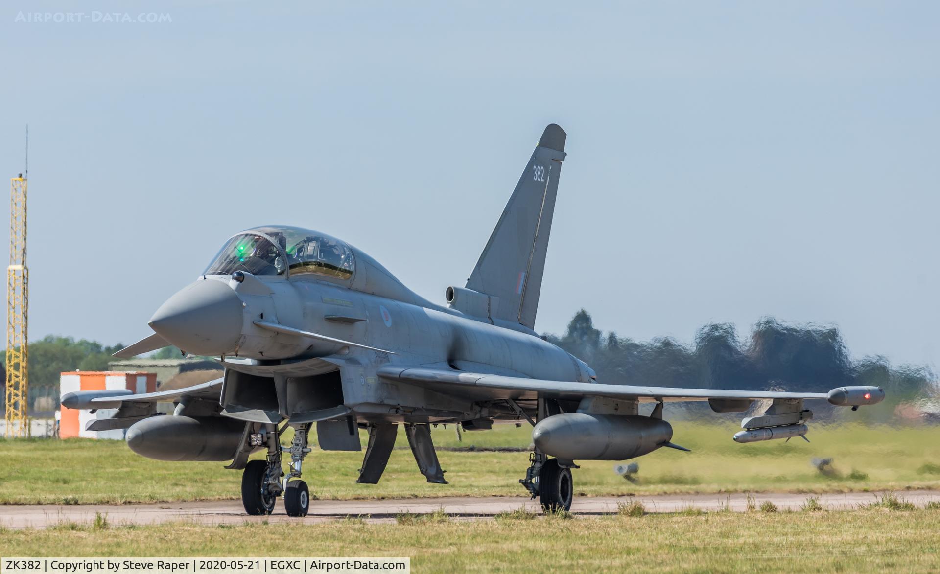ZK382, 2012 Eurofighter EF-2000 Typhoon T.3 C/N BT027/372, Taxiing for a sortie taken from crash gate 1