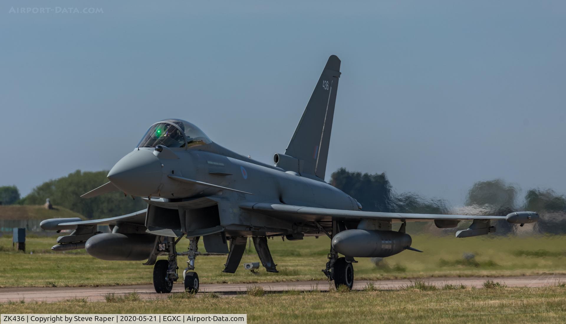 ZK436, 2019 Eurofighter EF-2000 Typhoon FGR4 C/N 132/BS152, Taxiing for a sortie taken from crash gate 1