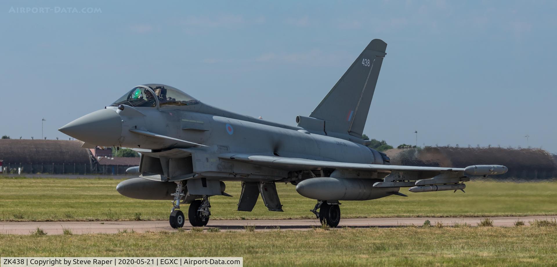 ZK438, 2019 Eurofighter EF-2000 Typhoon FGR4 C/N BS154, Taxiing for a sortie taken from crash gate 1