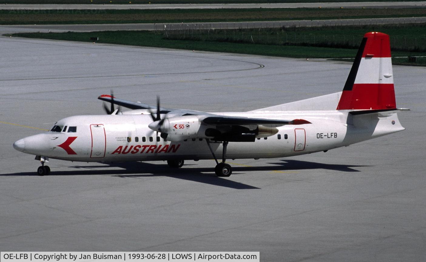 OE-LFB, 1988 Fokker 50 C/N 20123, Austrian Airlines