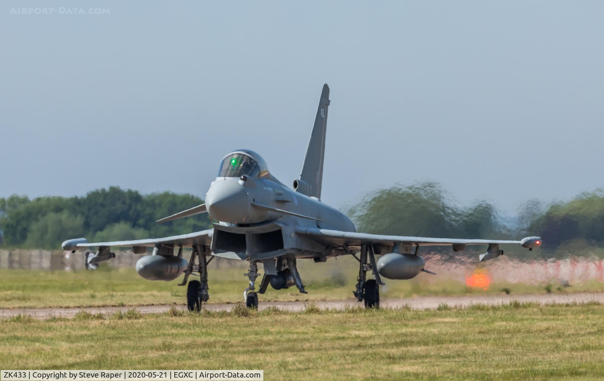 ZK433, 2018 Eurofighter EF-2000 Typhoon FGR.4 C/N BS149, Departing for a sortie taken from crash gate 1