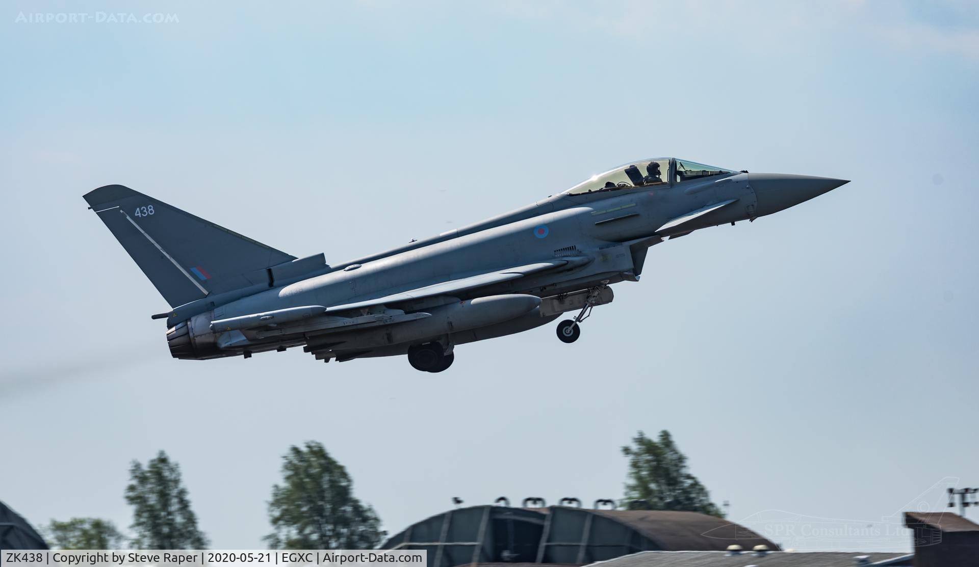 ZK438, 2019 Eurofighter EF-2000 Typhoon FGR4 C/N BS154, Departing for a sortie taken from crash gate 1