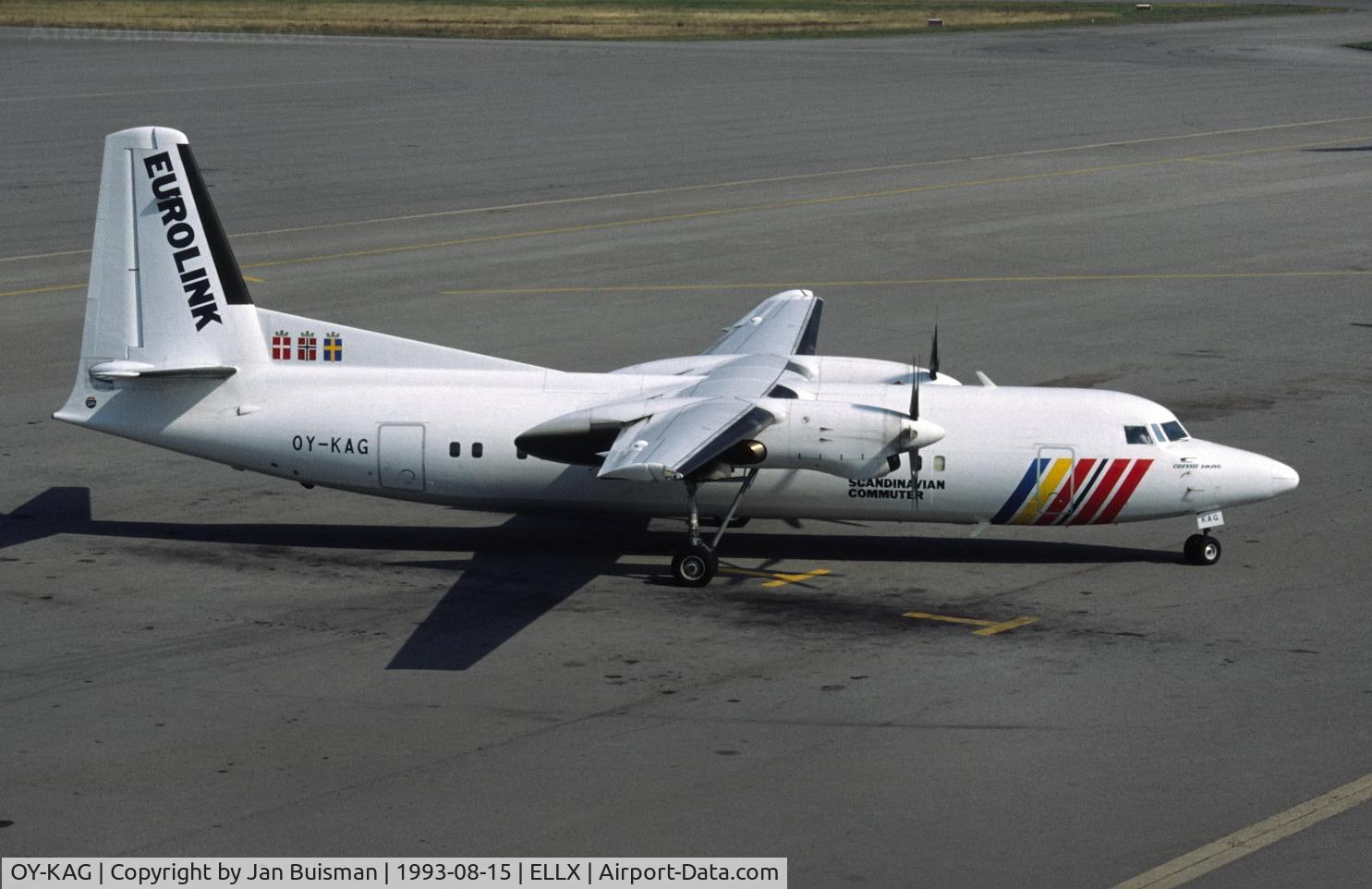 OY-KAG, 1990 Fokker 50 C/N 20185, SAS Scandinavian Commuter