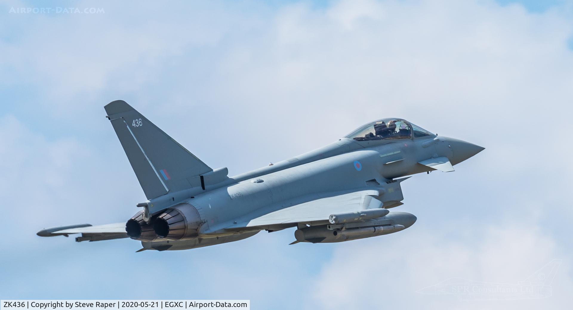 ZK436, 2019 Eurofighter EF-2000 Typhoon FGR4 C/N 132/BS152, Departing for a sortie taken from crash gate 1
